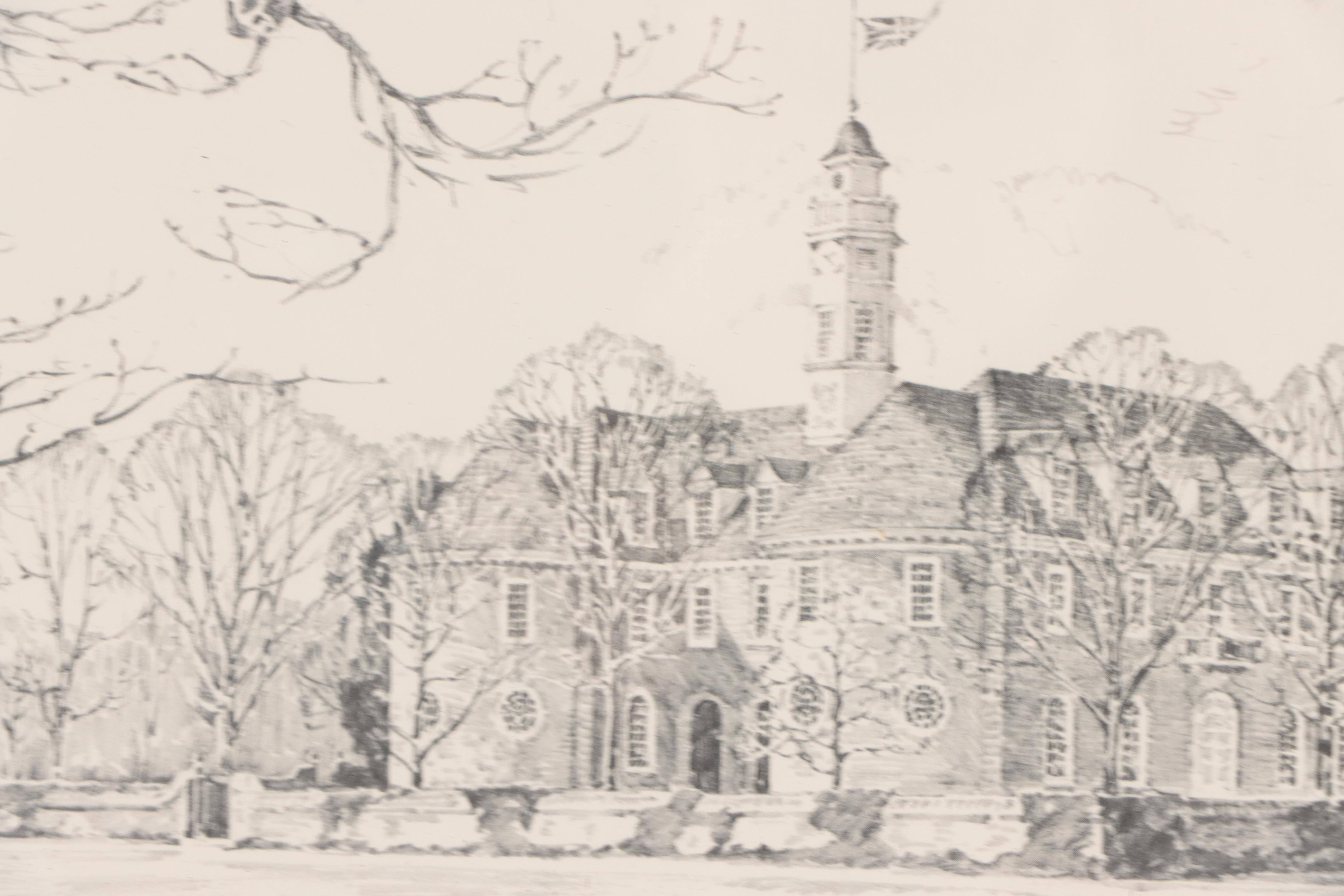 Halftones After Charles H. Overly of Buildings In Williamsburg, Virginia