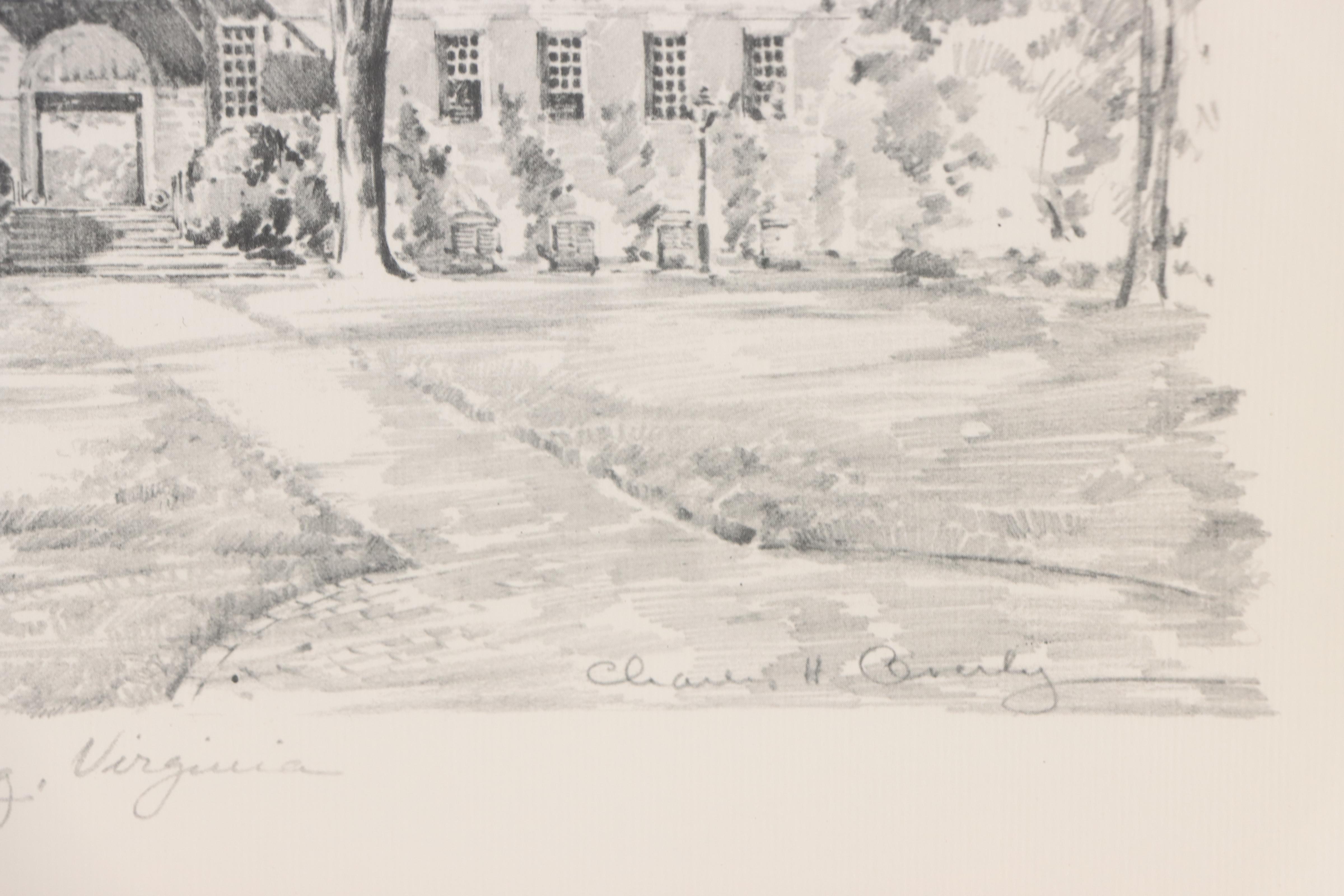 Halftones After Charles H. Overly of Buildings In Williamsburg, Virginia