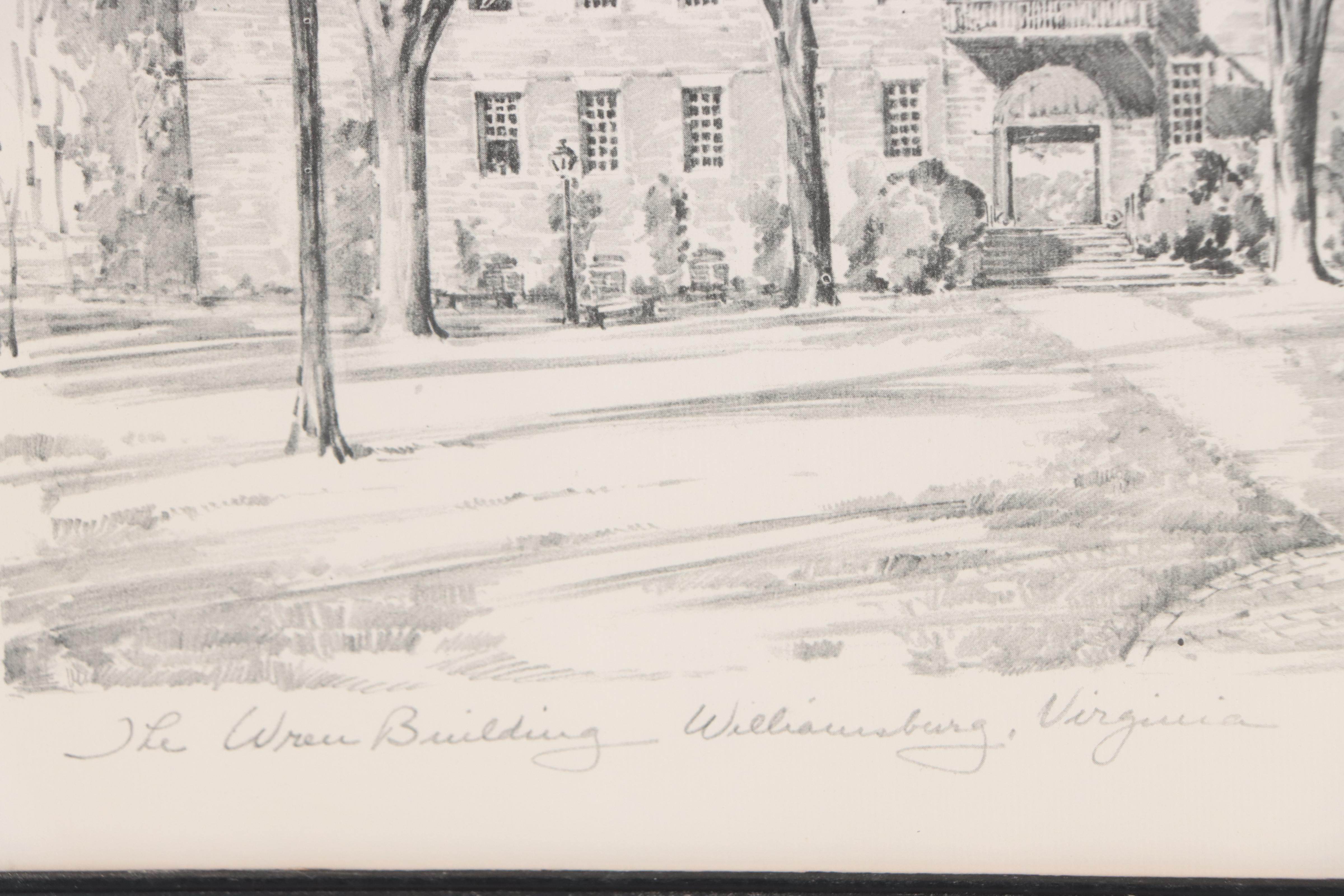 Halftones After Charles H. Overly of Buildings In Williamsburg, Virginia