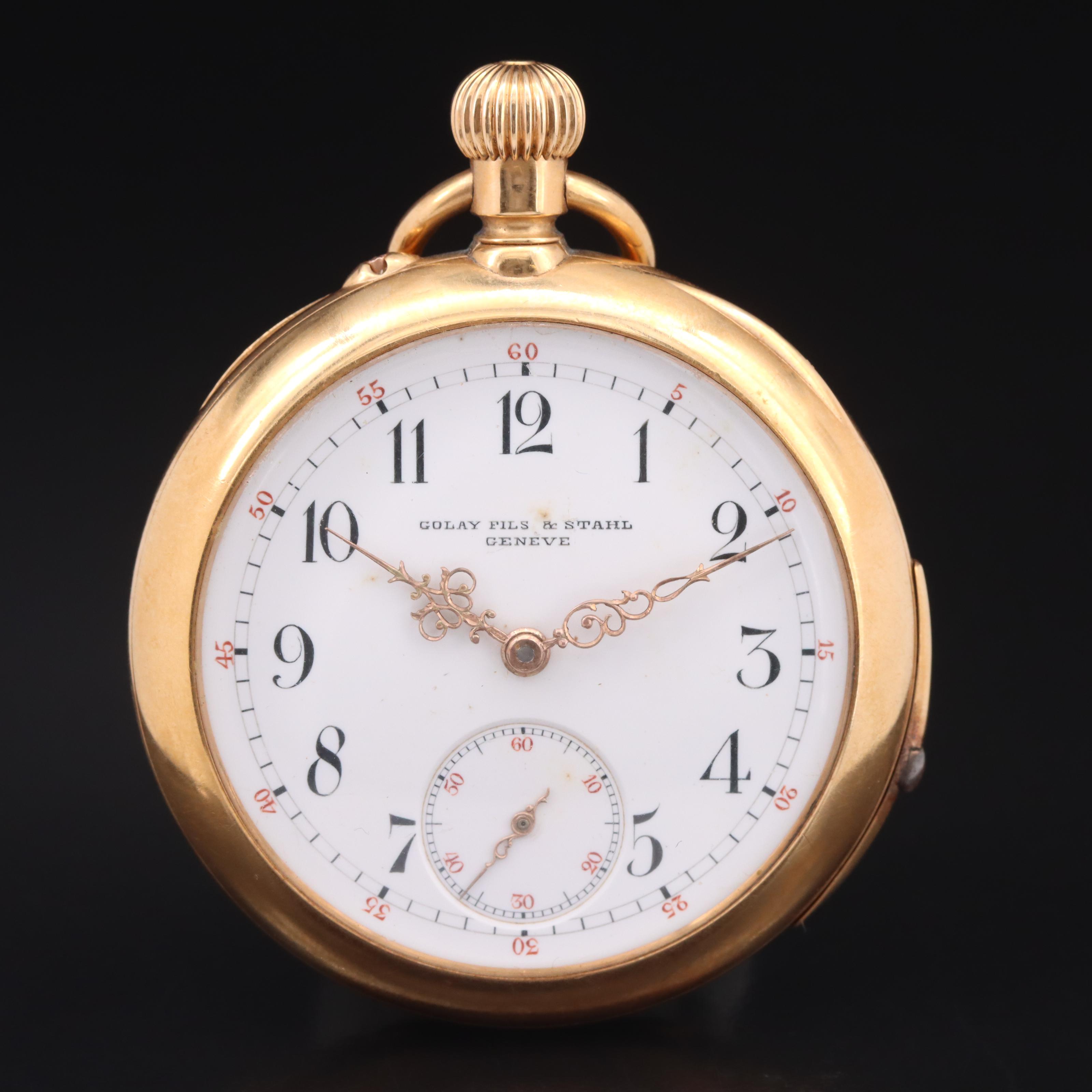18K Golay Fils & Stahl Swiss Pocket Watch