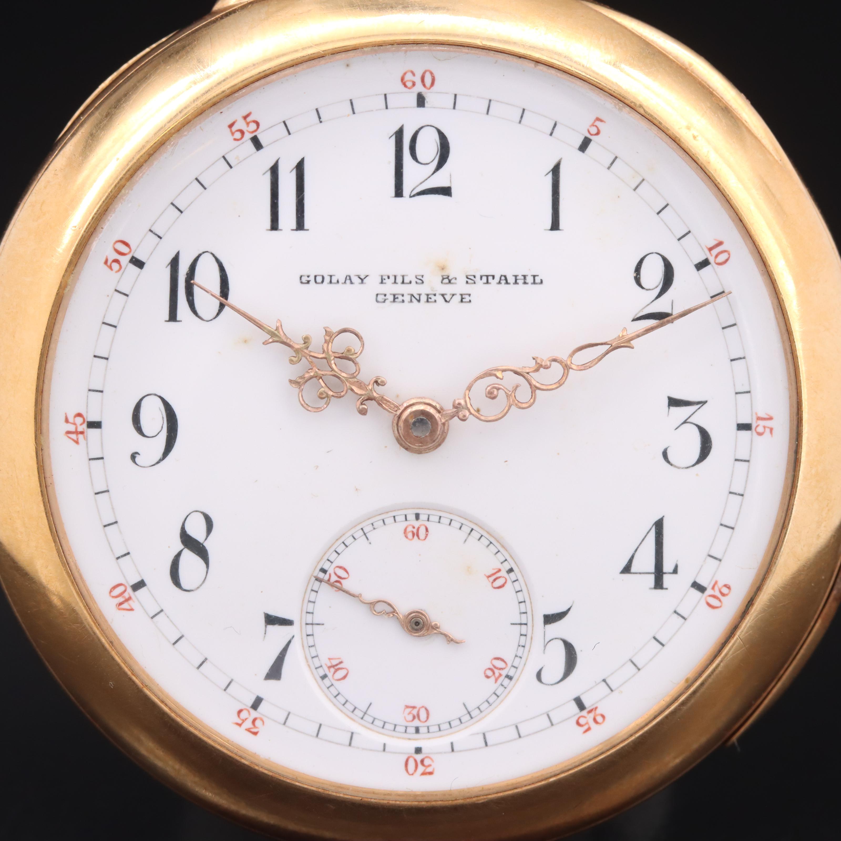 18K Golay Fils & Stahl Swiss Pocket Watch