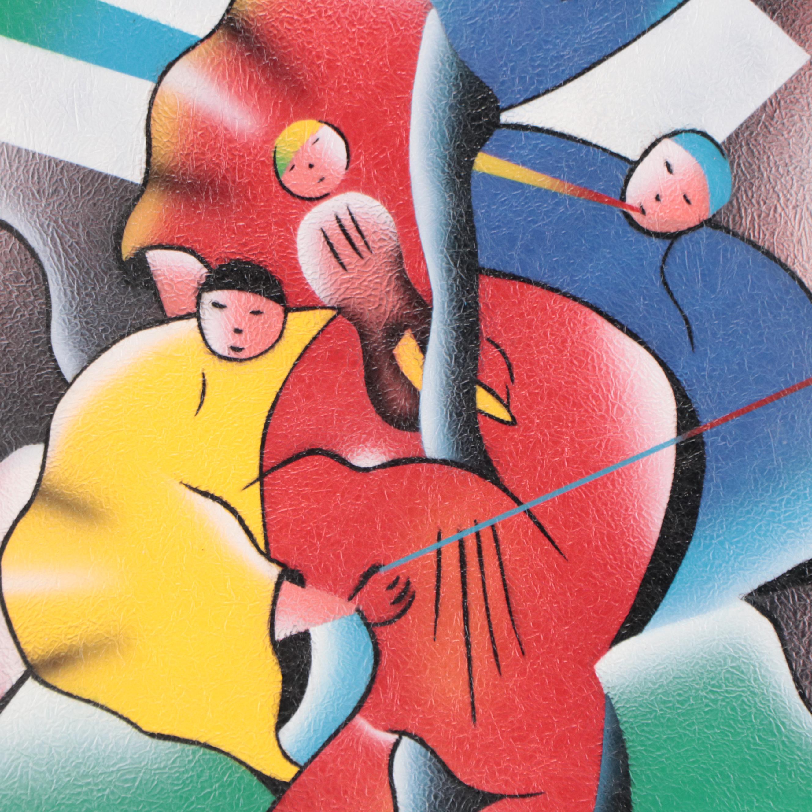 J. Kendall Abstract Airbrush Painting of Musicians