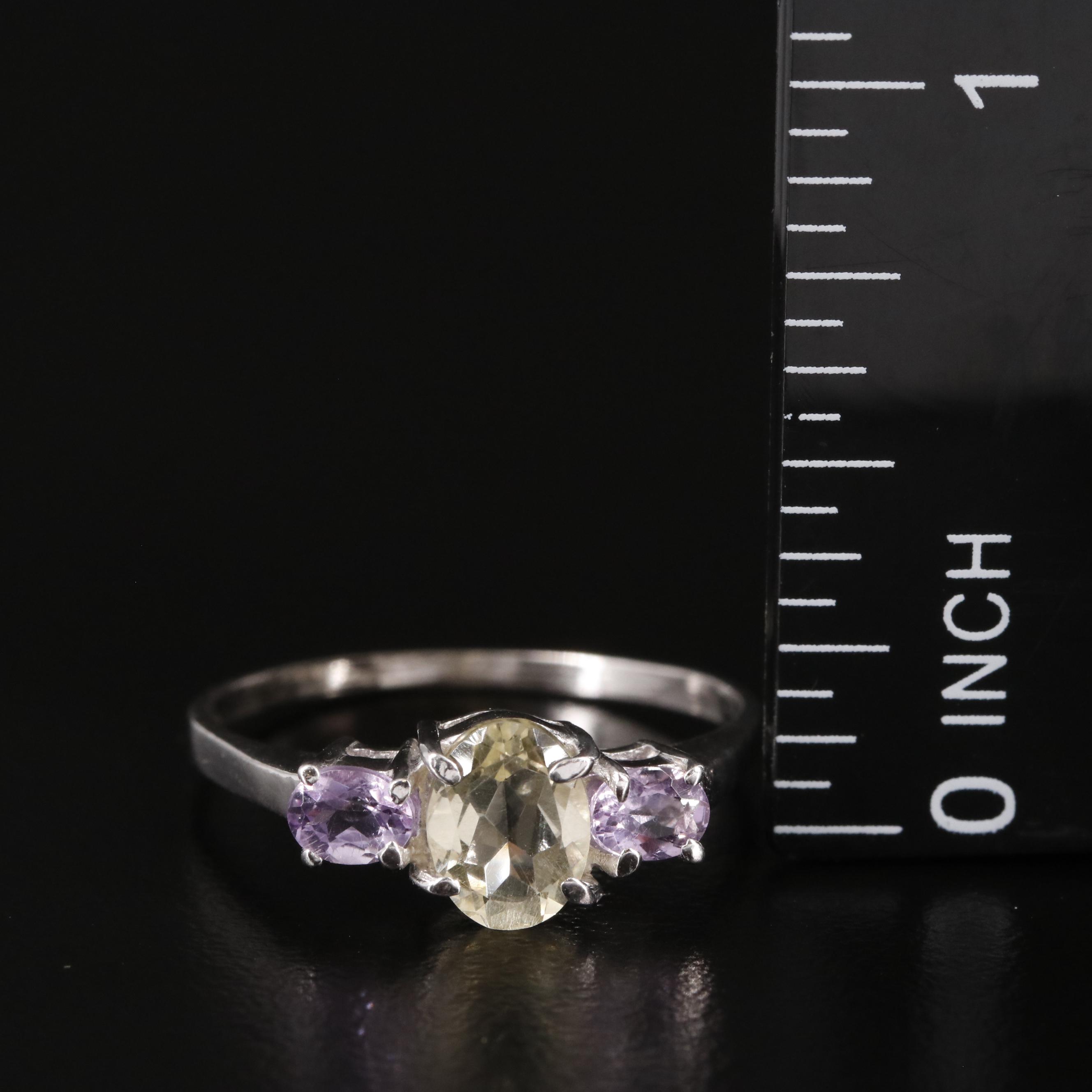 Sterling, Citrine and Amethyst Ring