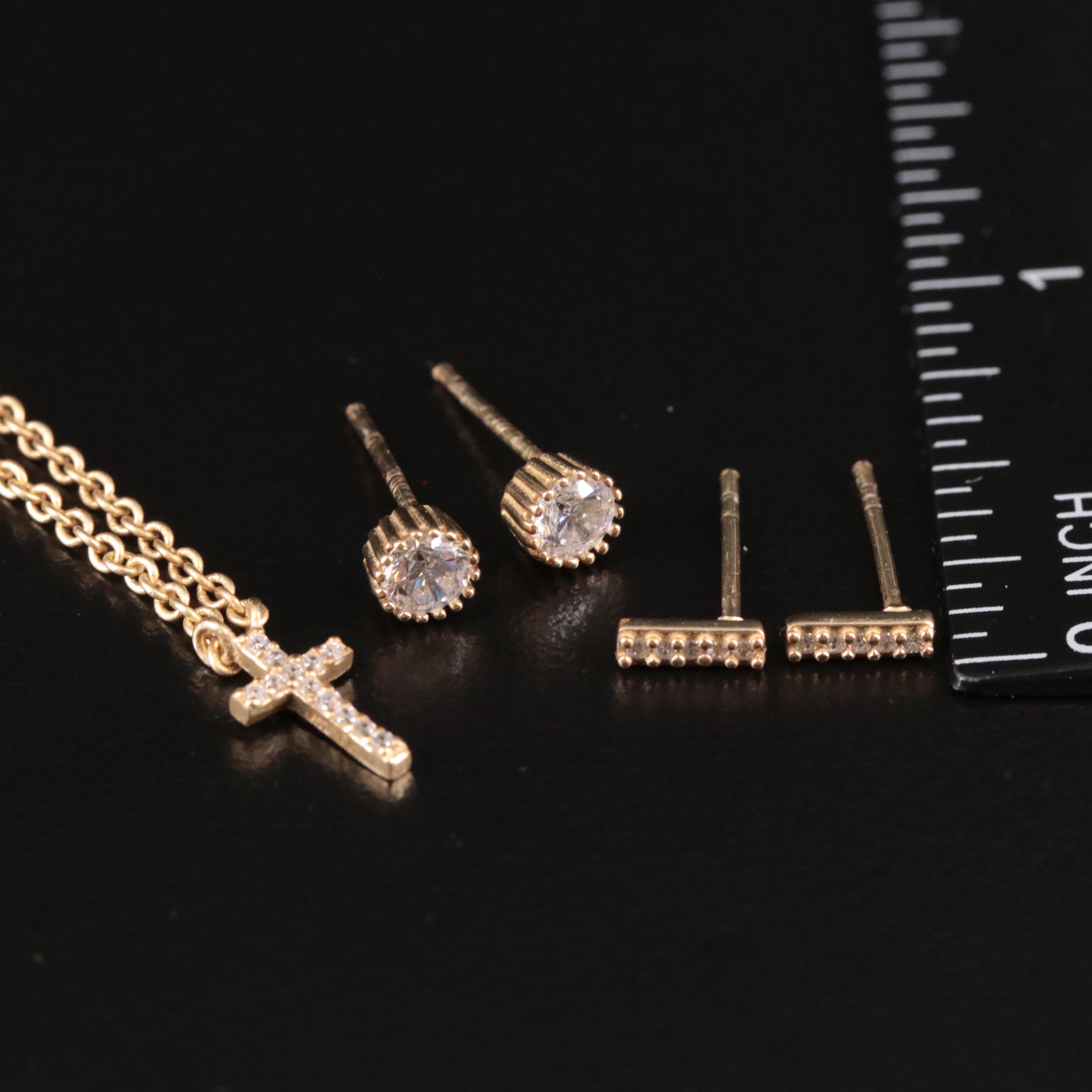Cubic Zirconia Necklace and Earrings Set