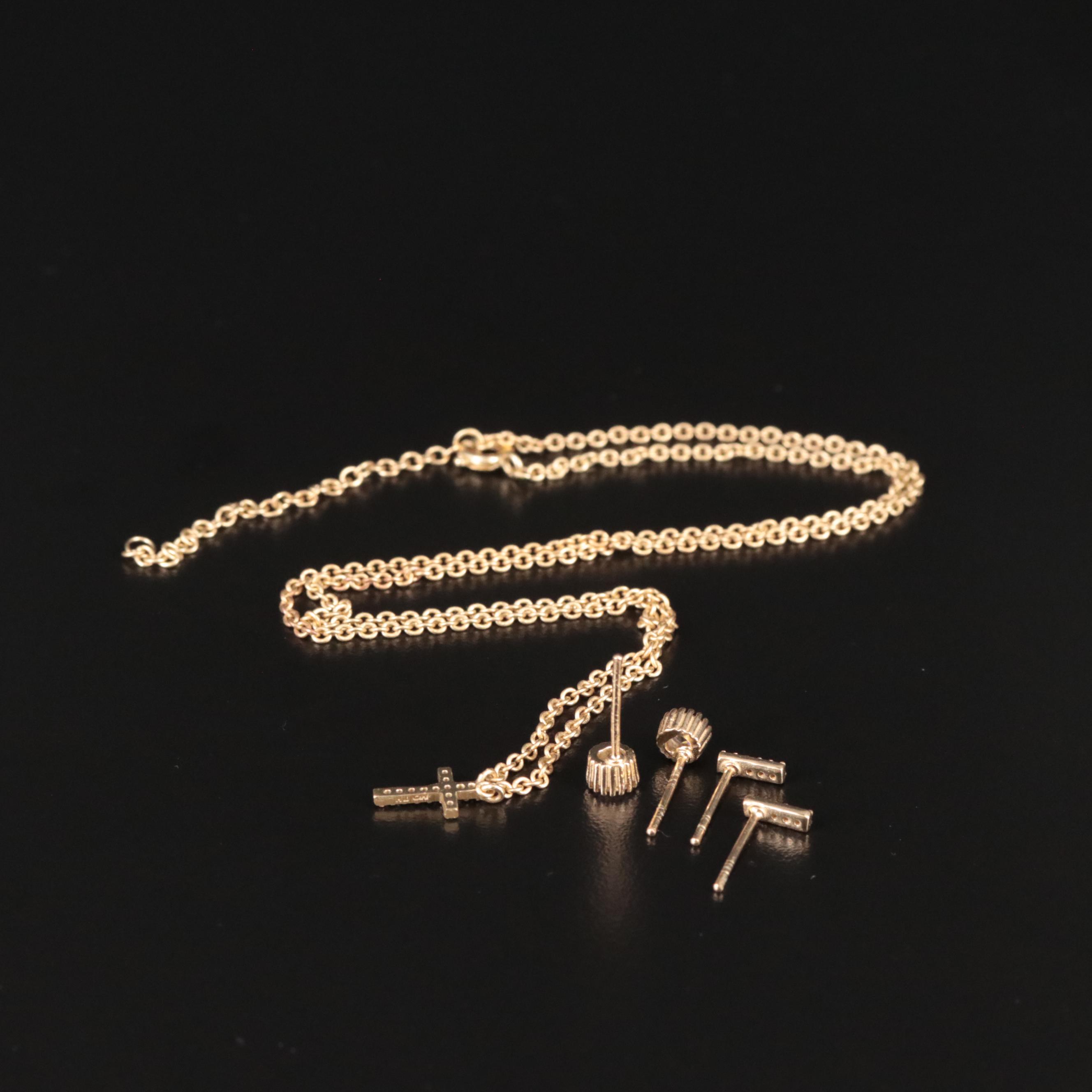 Cubic Zirconia Necklace and Earrings Set