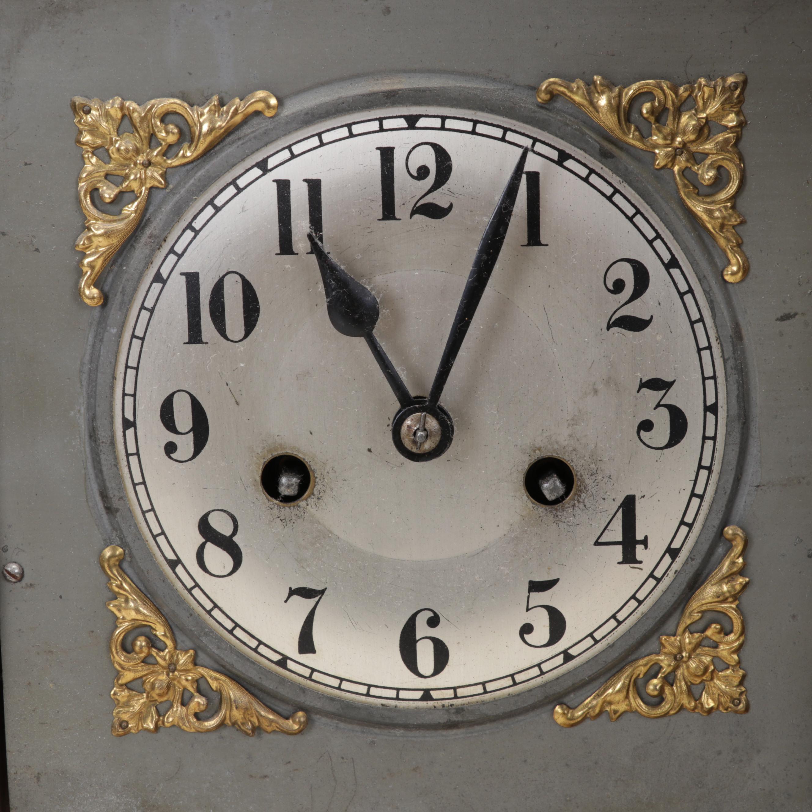 Victorian Oak Clock with English Aesthetic Movement Dishes and Other Décor