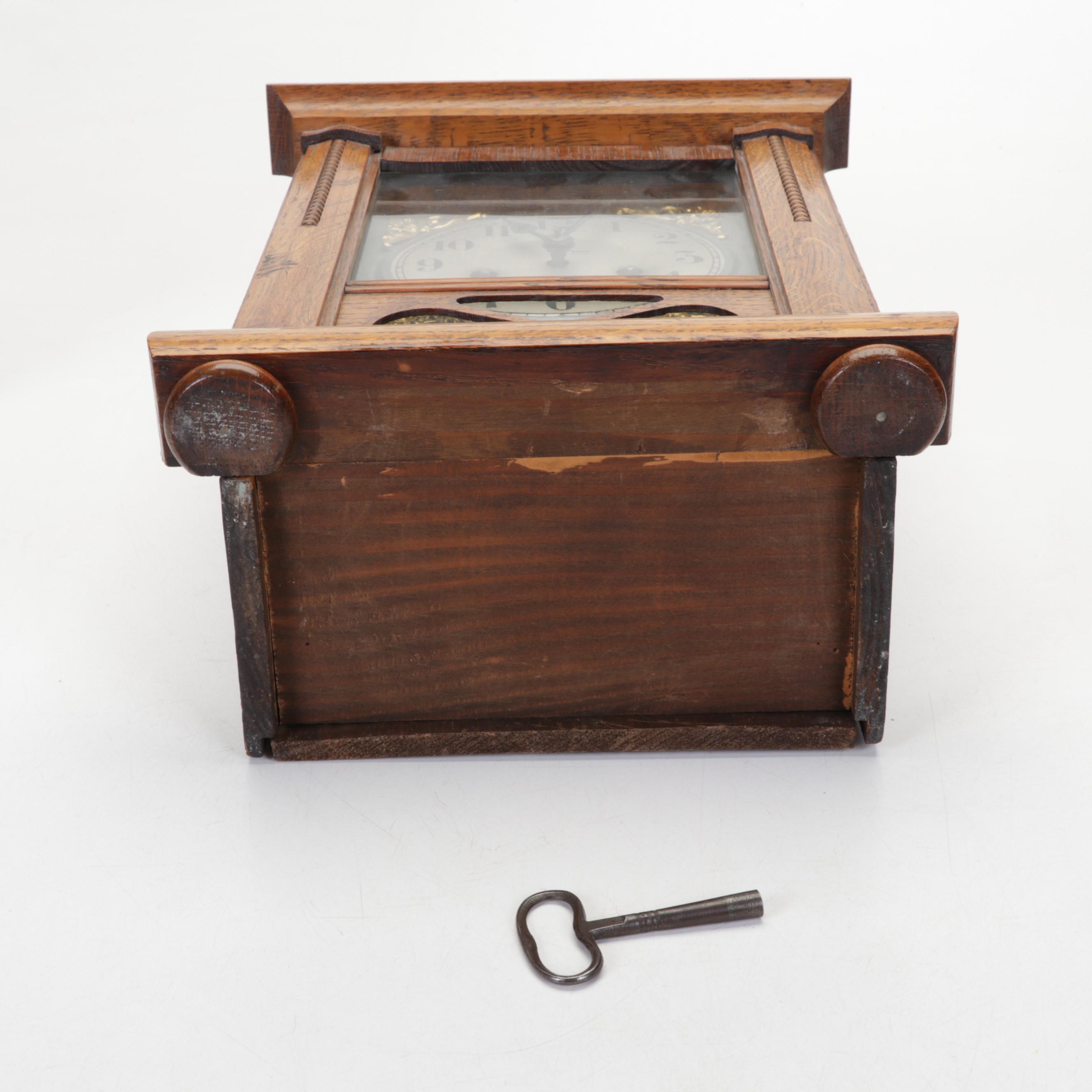 Victorian Oak Clock with English Aesthetic Movement Dishes and Other Décor