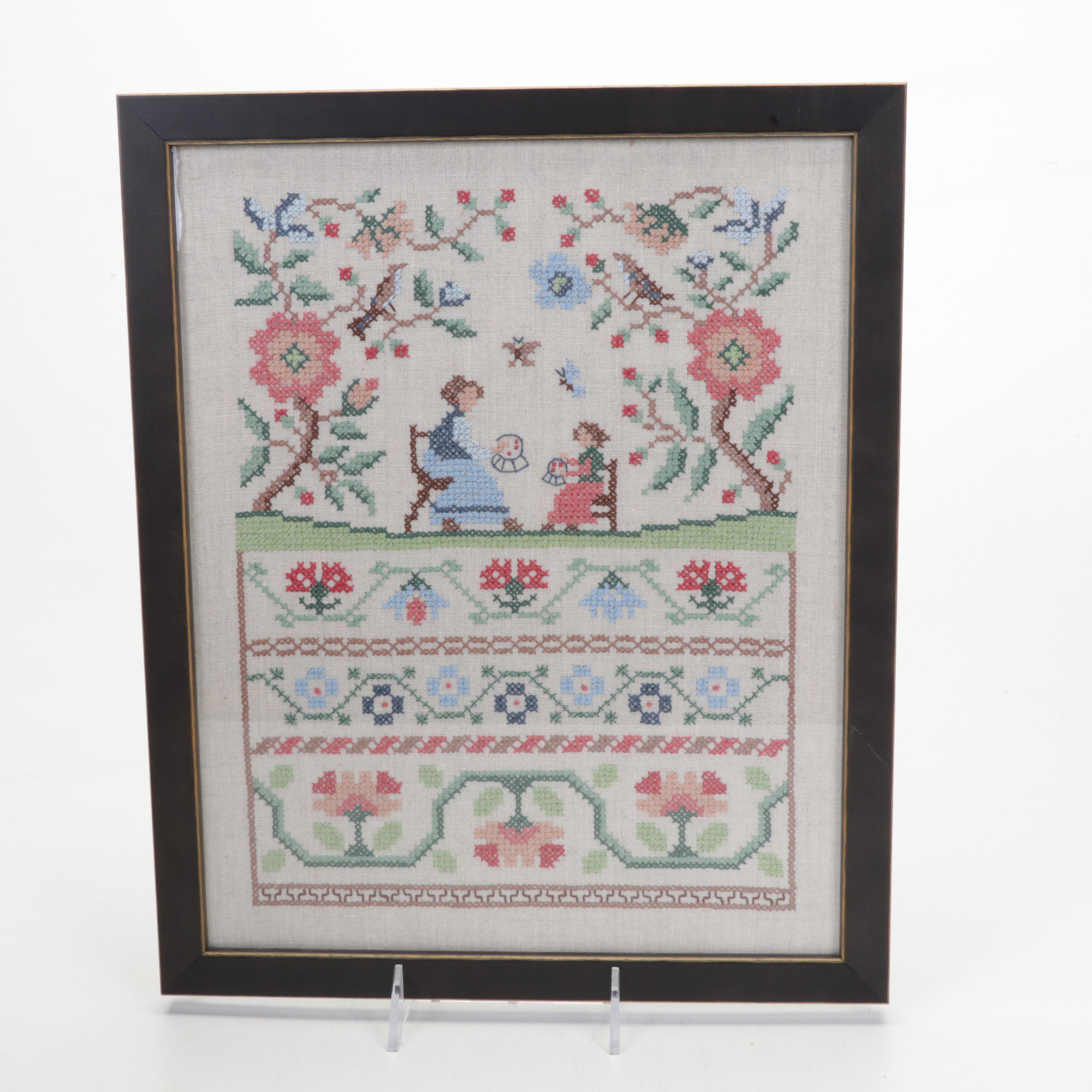 Victorian Oak Clock with English Aesthetic Movement Dishes and Other Décor