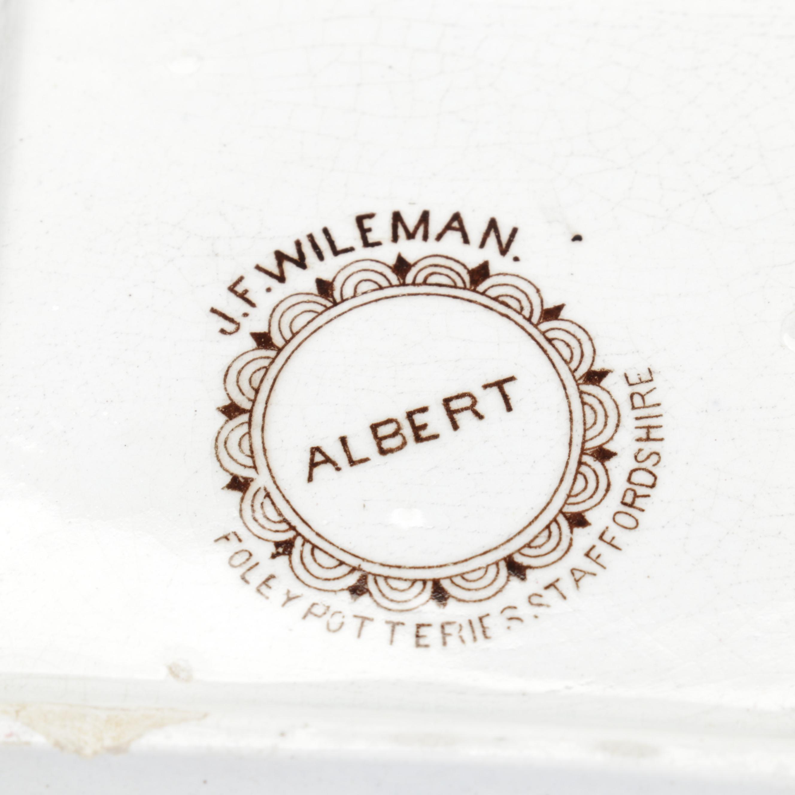 Victorian Oak Clock with English Aesthetic Movement Dishes and Other Décor