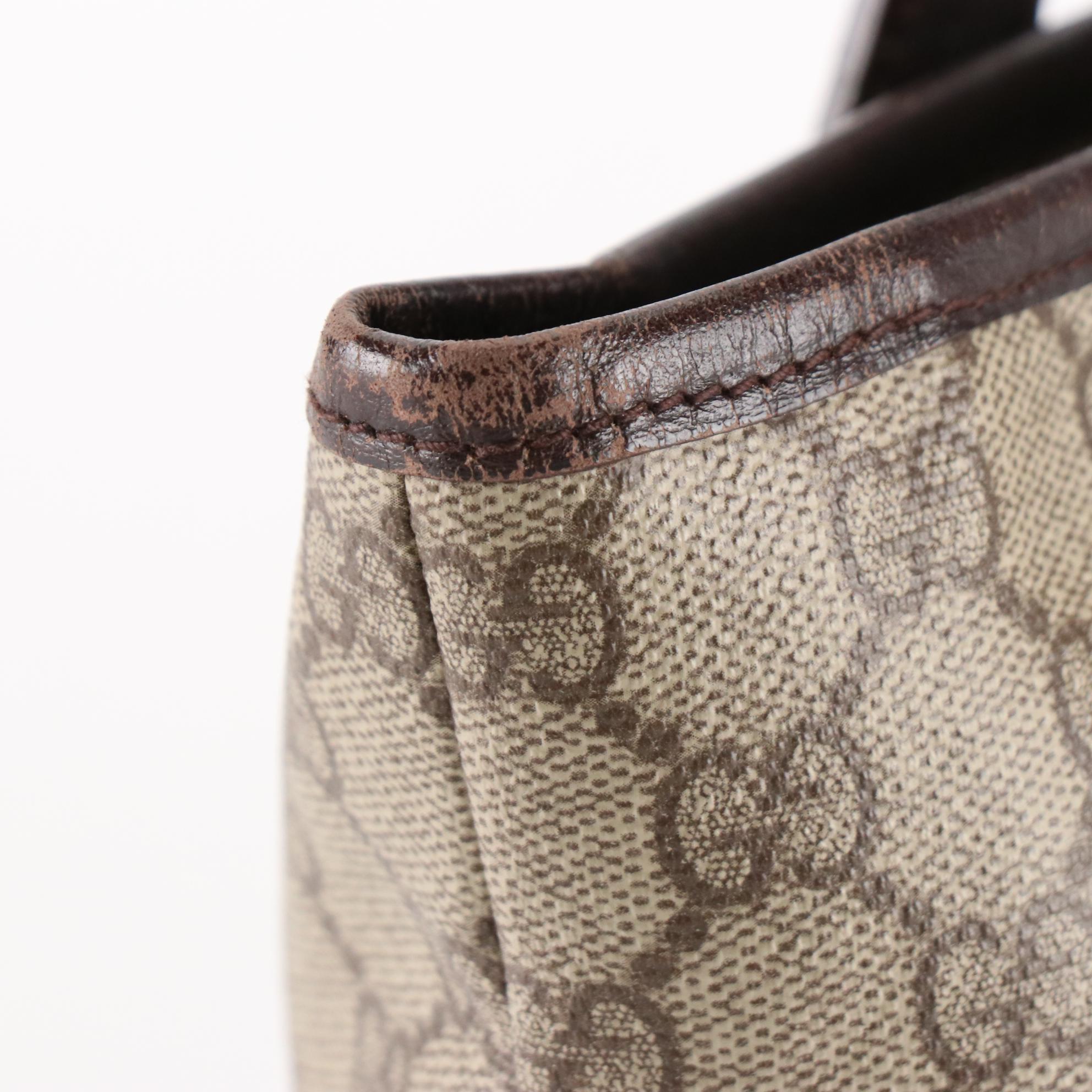 Gucci Shoulder Bag Tote in GG Supreme Canvas and Leather