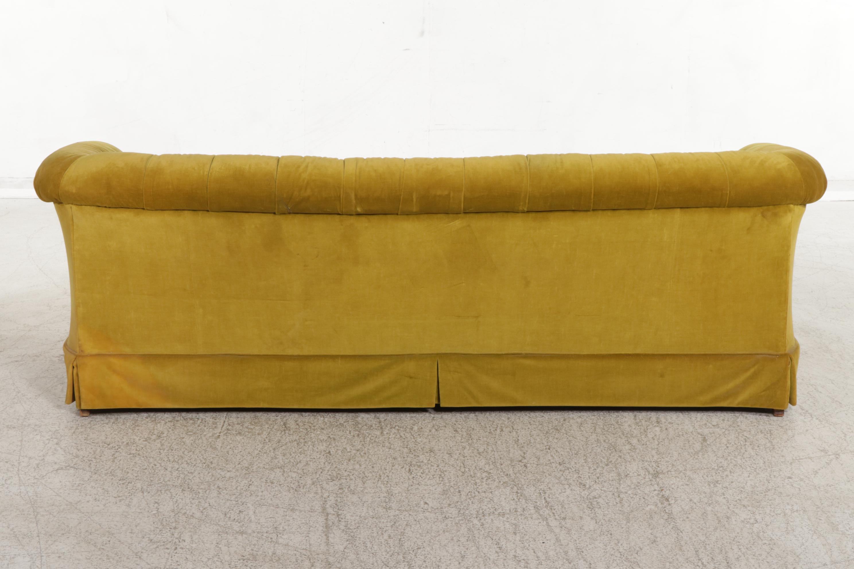 Shuford Furniture Mid Century Modern Upholstered Button Tufted Sofa
