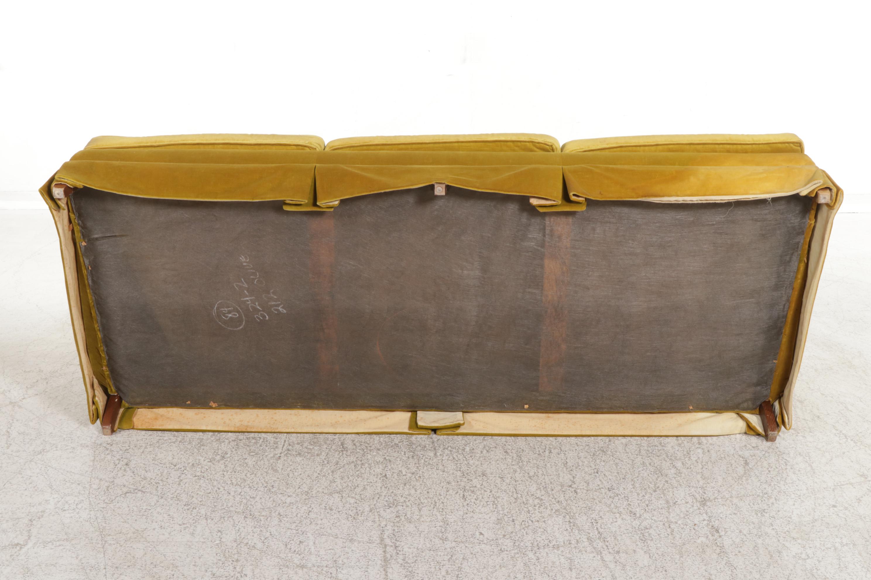 Shuford Furniture Mid Century Modern Upholstered Button Tufted Sofa