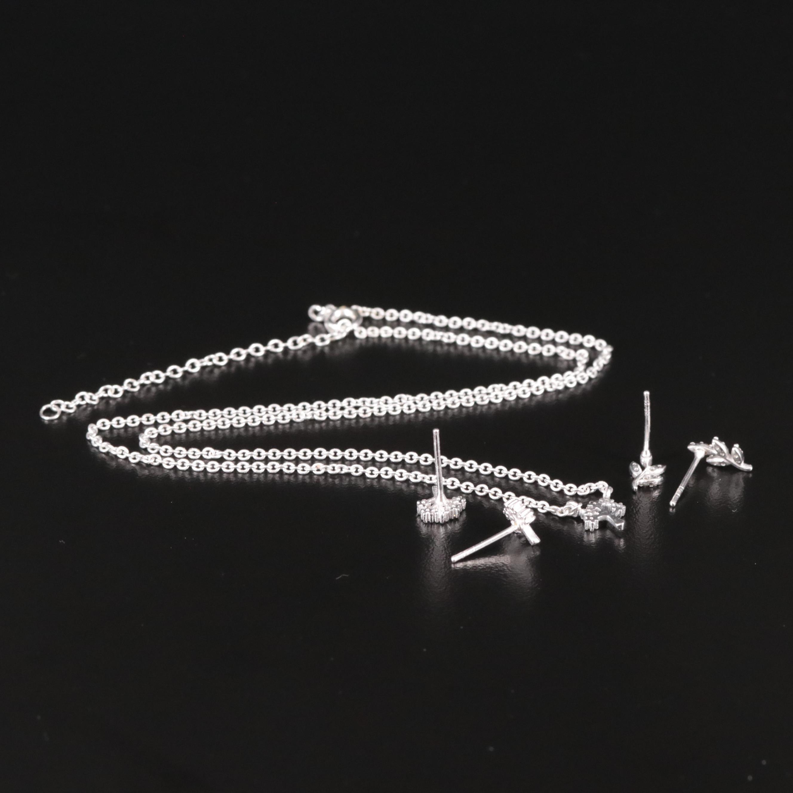 Sterling Cubic Zirconia Necklace and Earrings Set