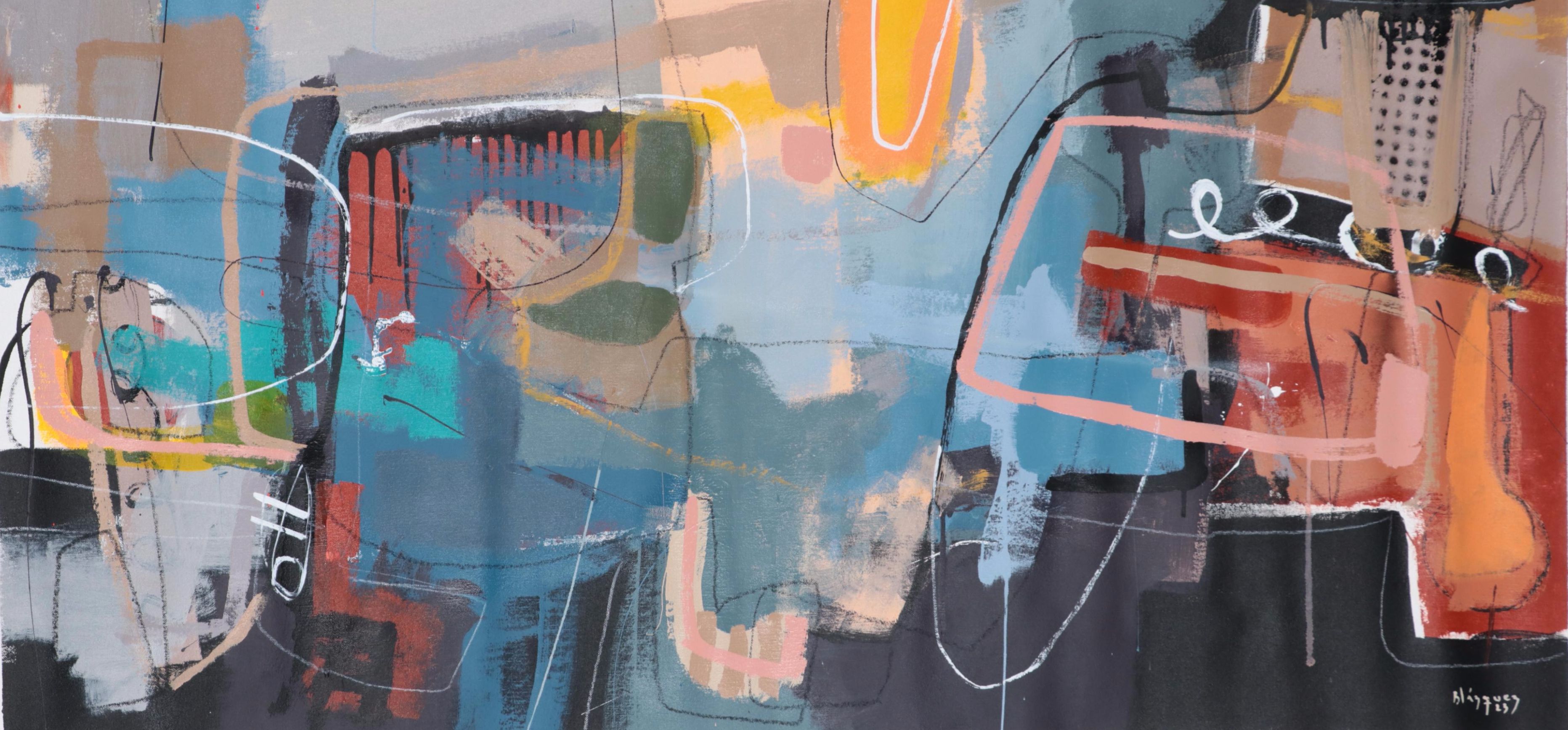 Michel Blázquez Acrylic Painting "Abstract 3588," 2023