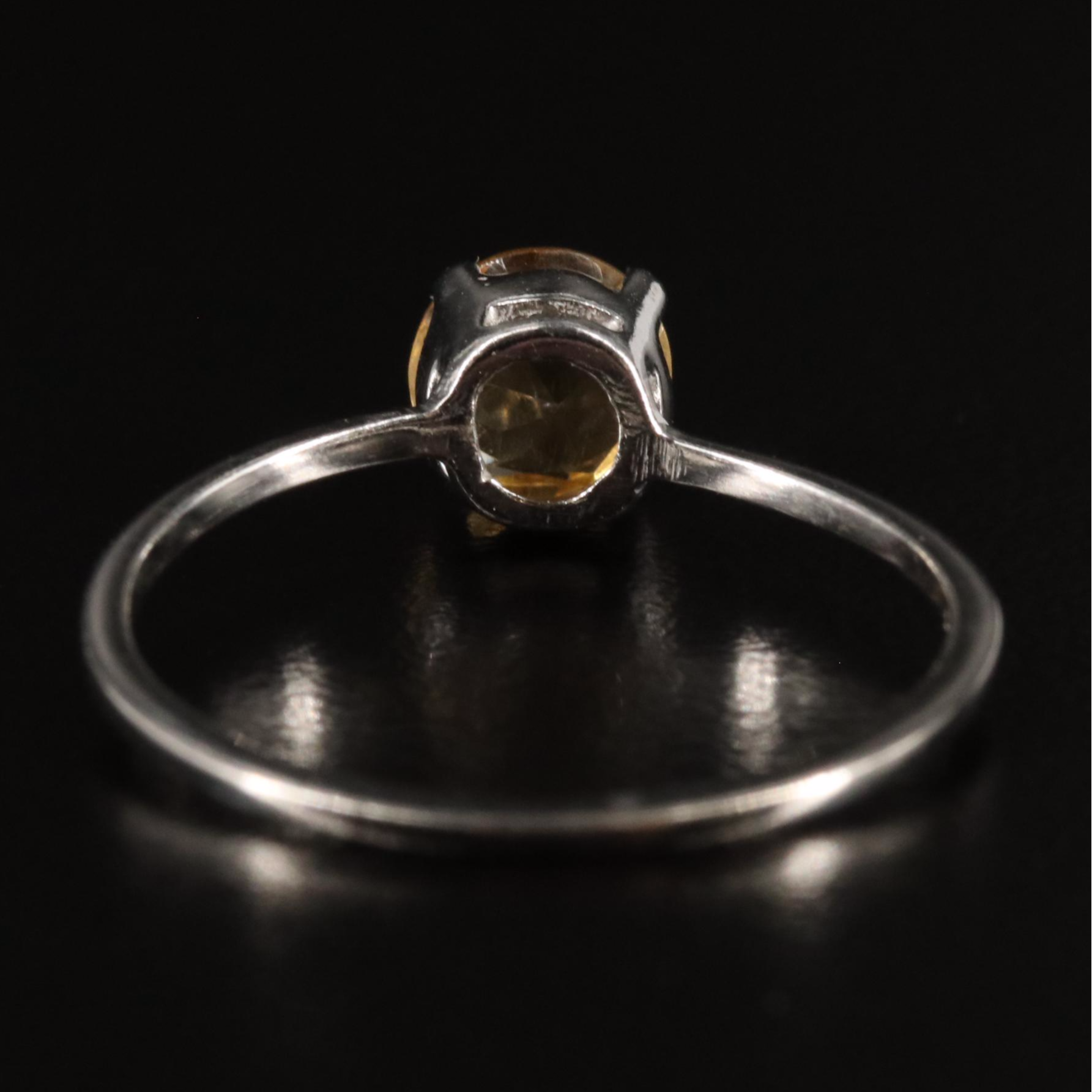 Sterling and Citrine Solitaire Ring