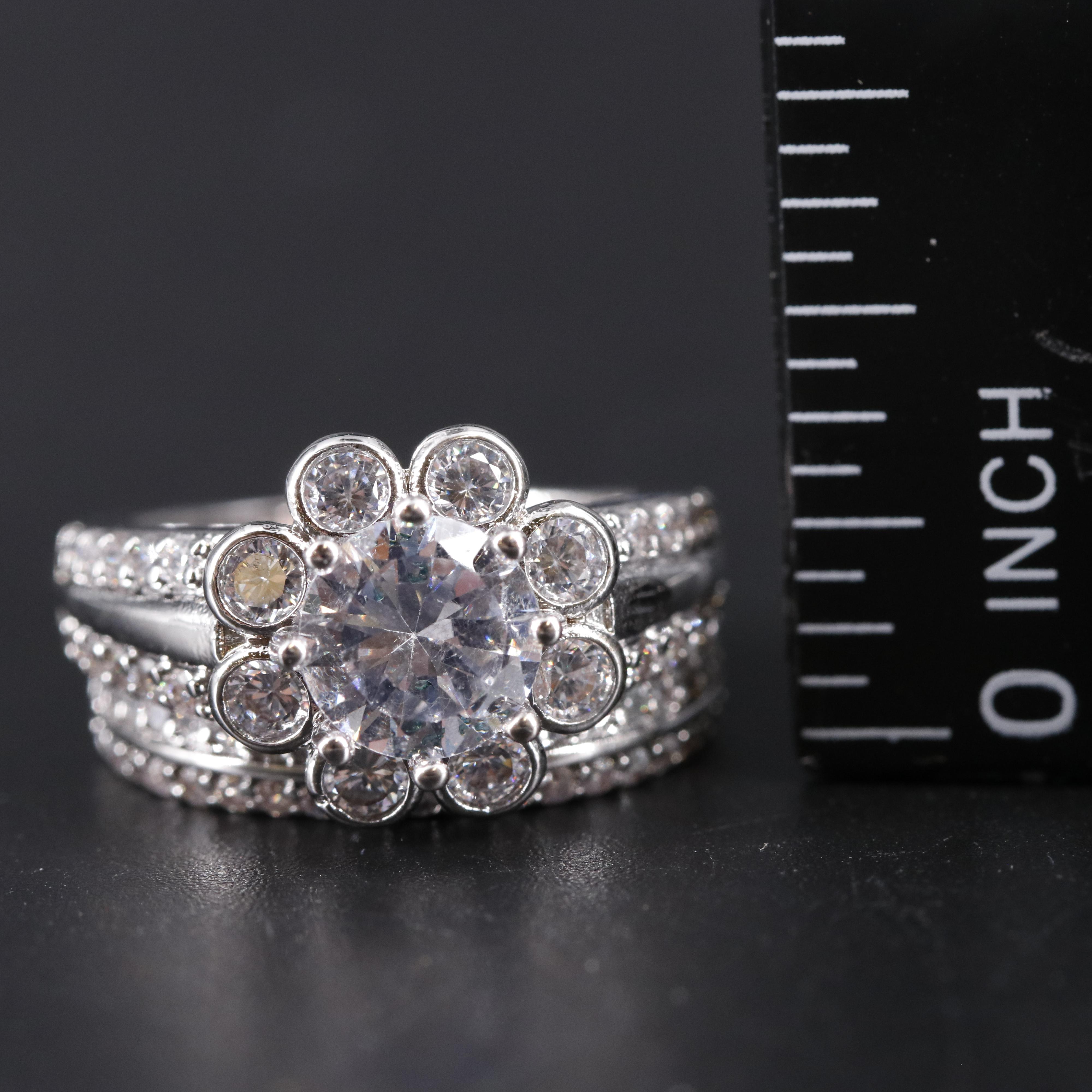 Cubic Zirconia Ring and Enhancer Band