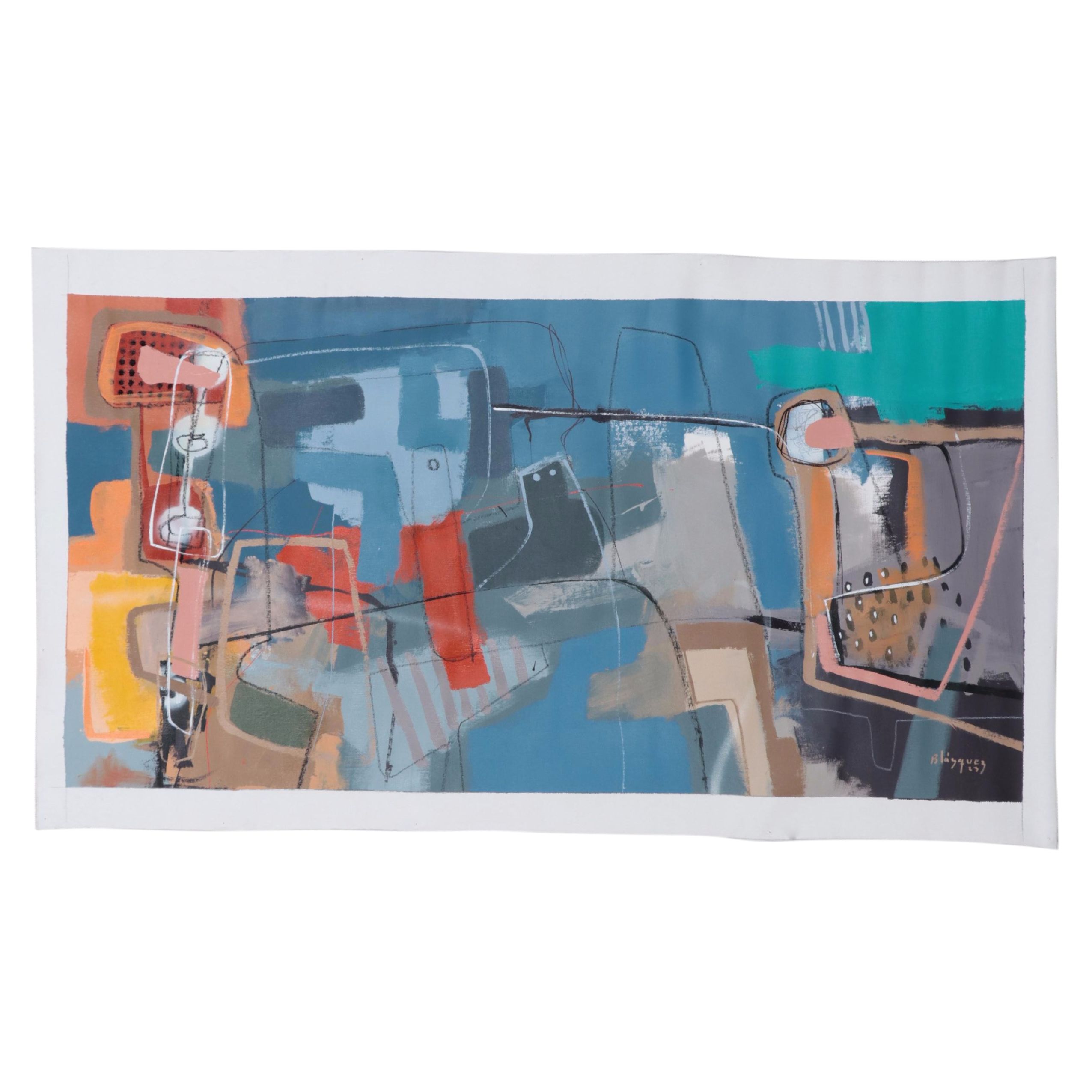 Michel Blázquez Acrylic Painting "Abstract 3590," 2023