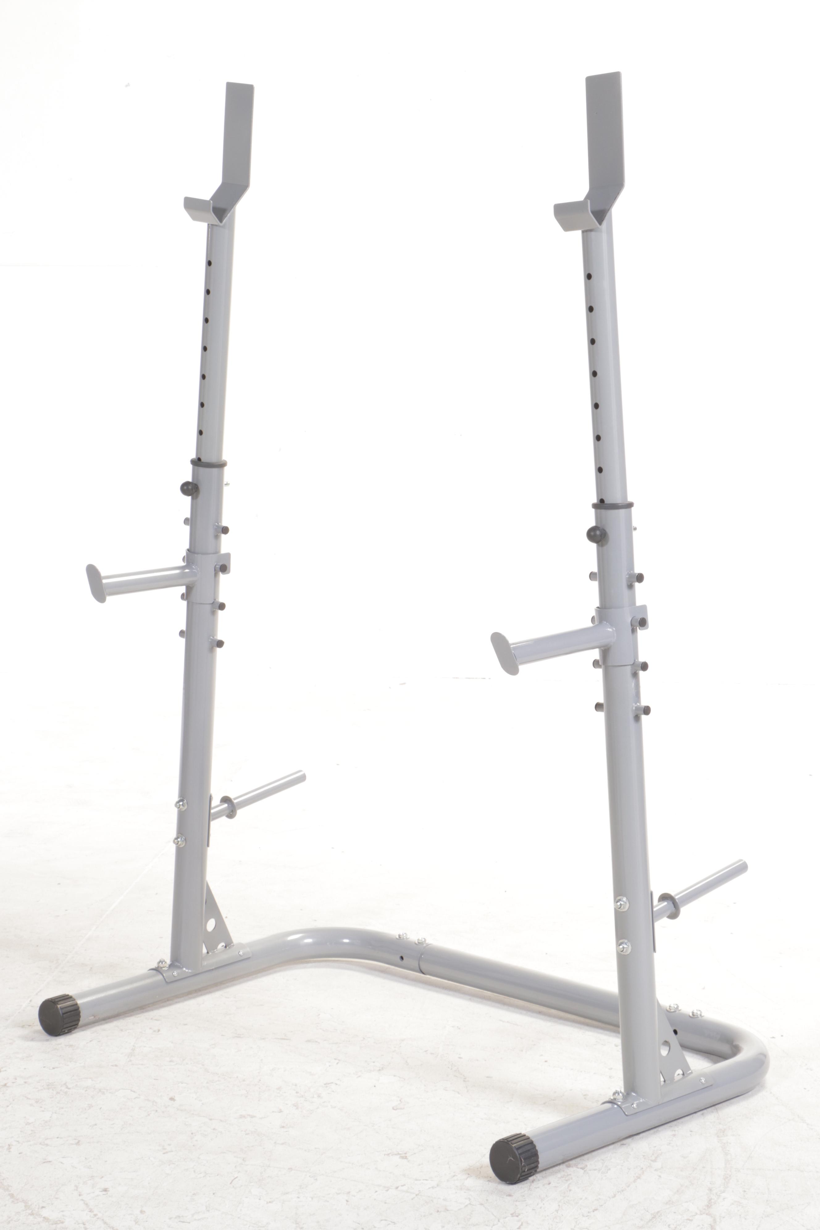 Standing Barbell Rack and Bench with Weights, Including Gold's Gym "XR 5.9"