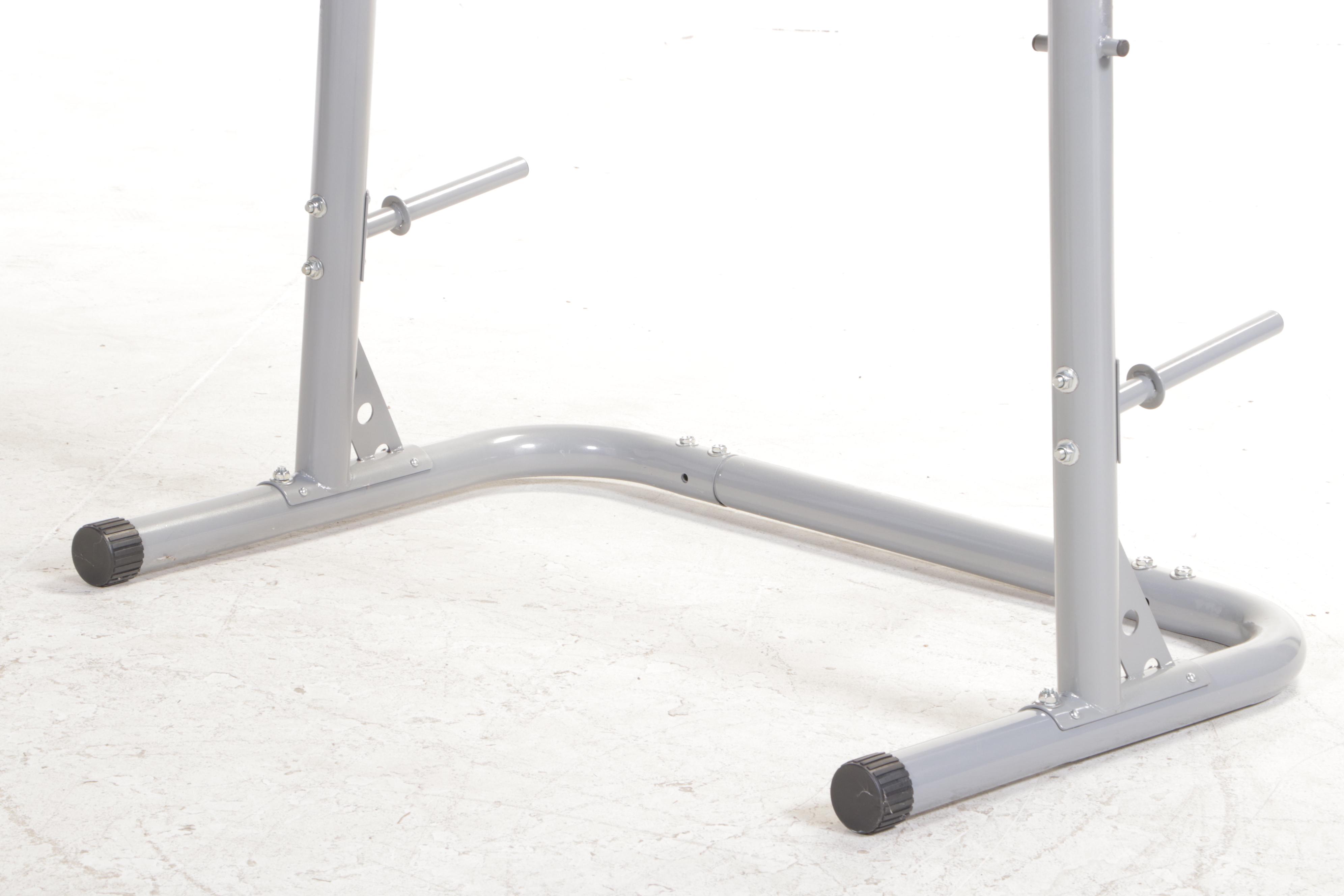 Standing Barbell Rack and Bench with Weights, Including Gold's Gym "XR 5.9"