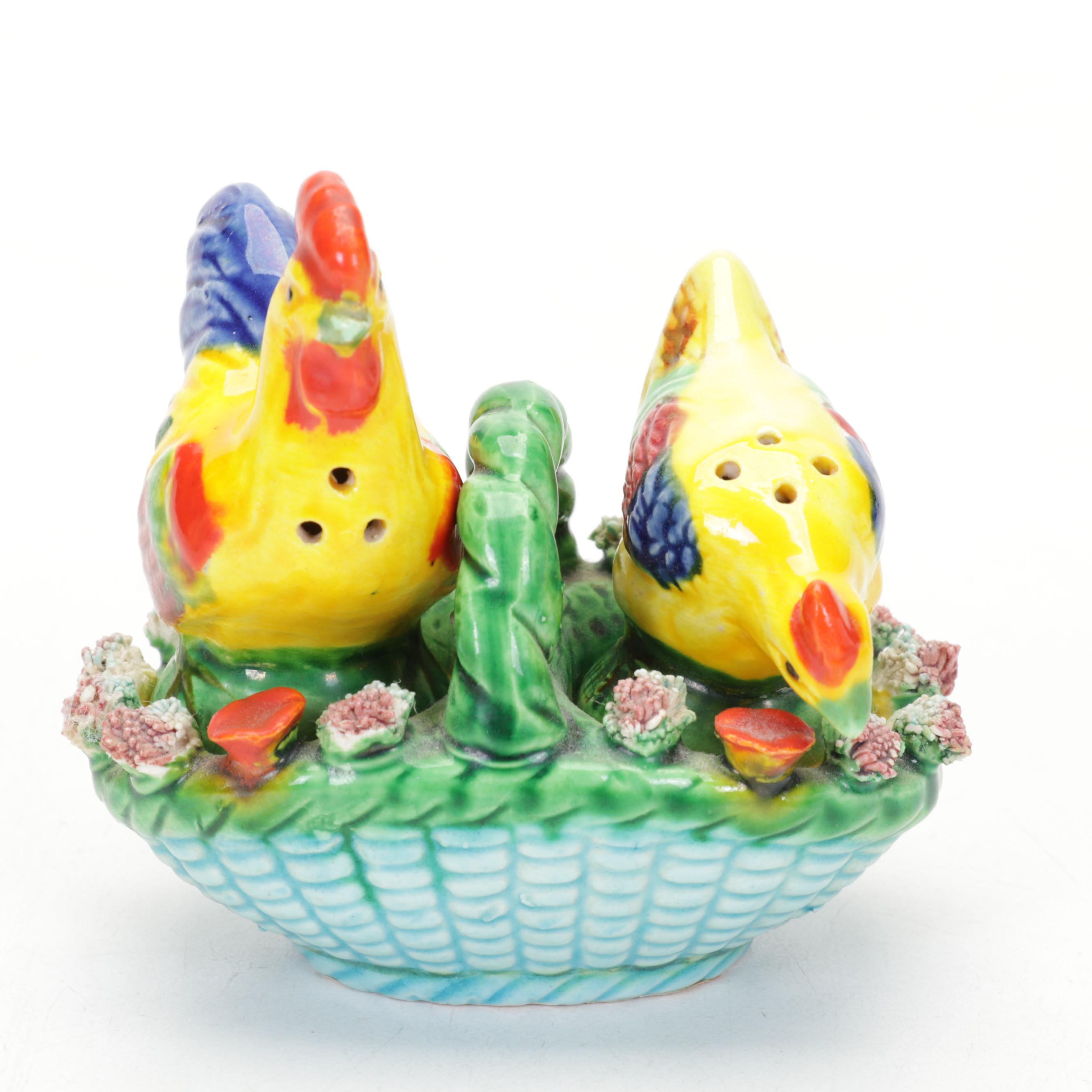 Fenton Hobnail Milk Glass Banana Bowl with Tin Litho Tobacco Box and Other Décor