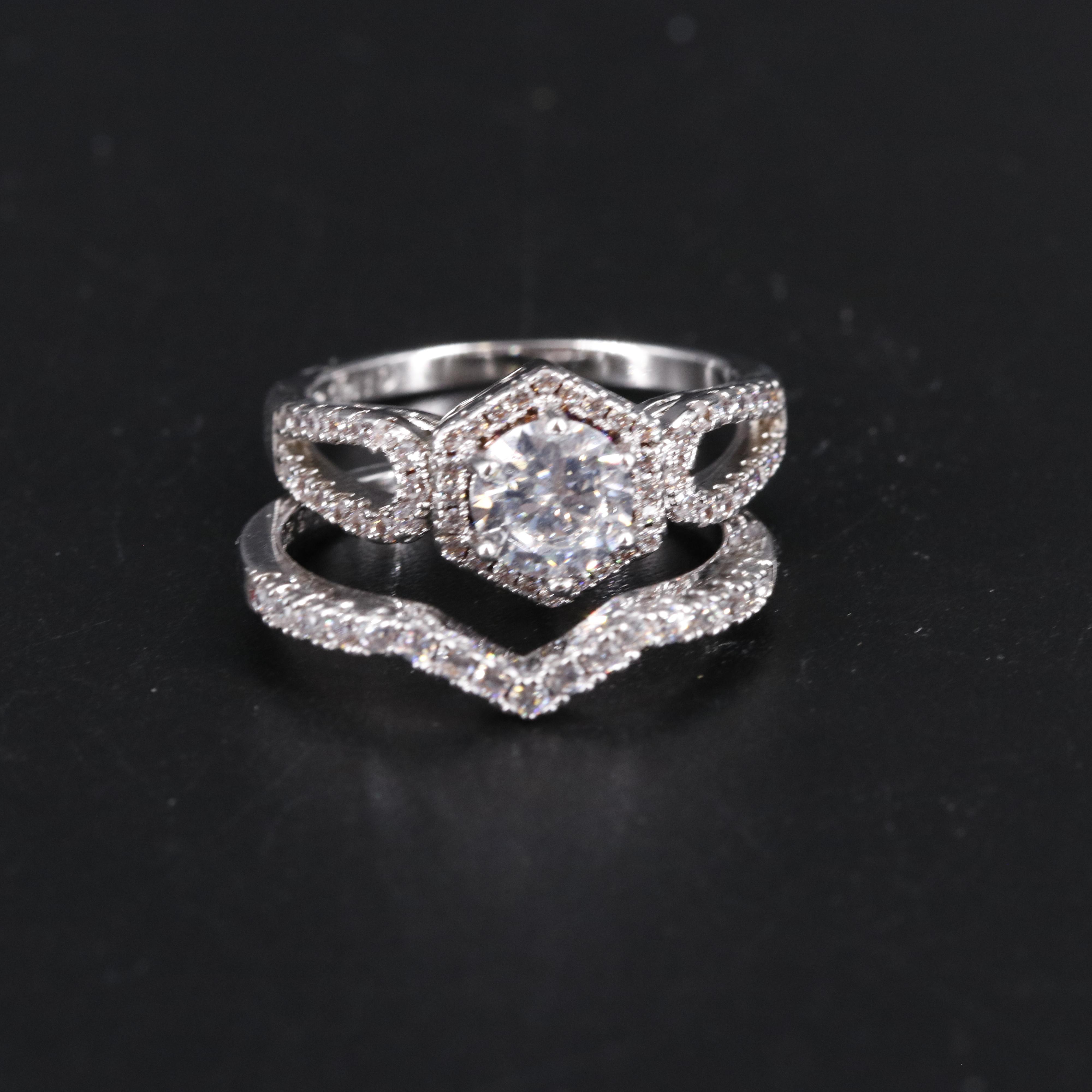 Cubic Zirconia Ring and Enhancer Band