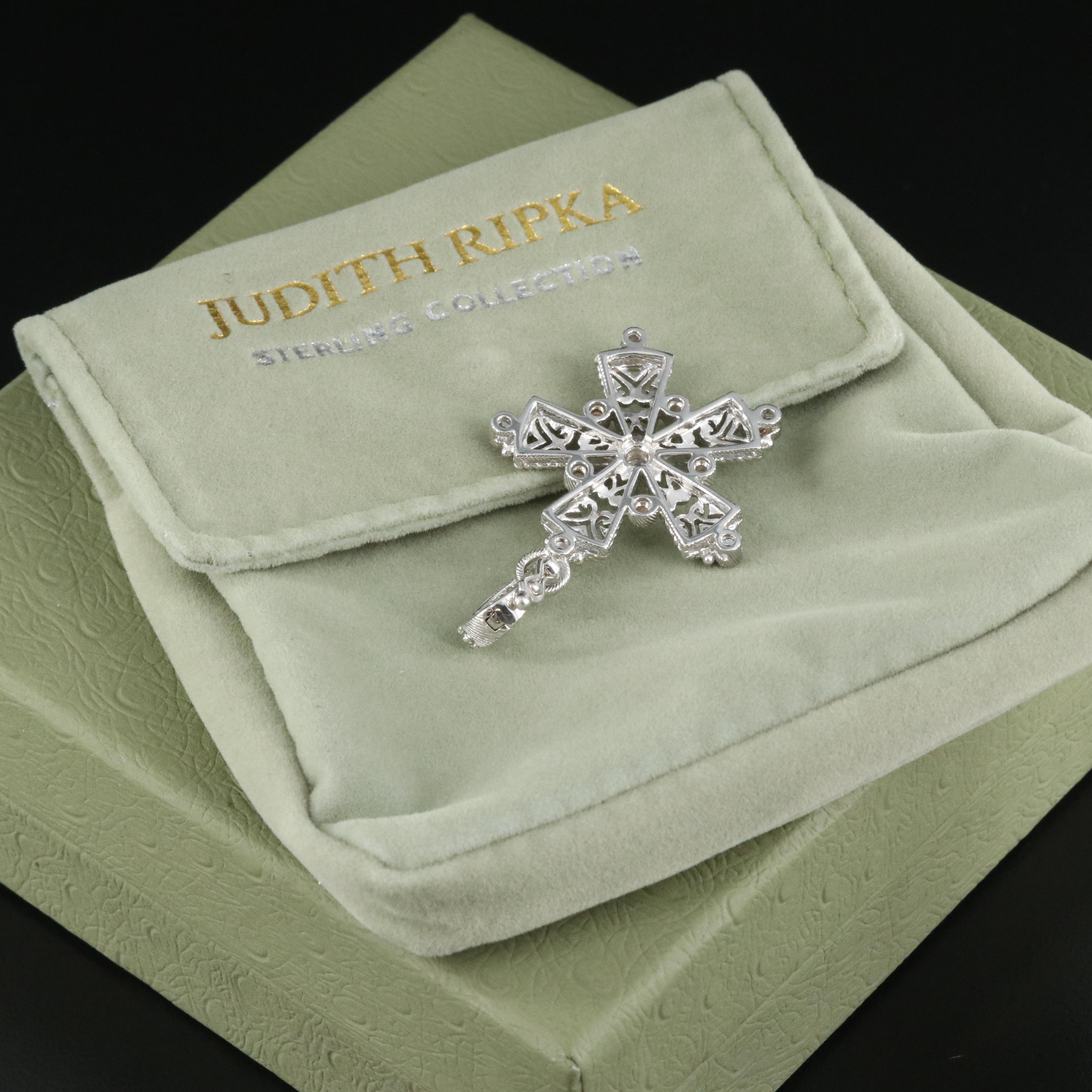 Judith Ripka Sterling Cubic Zirconia Snowflake Enhancer Pendant