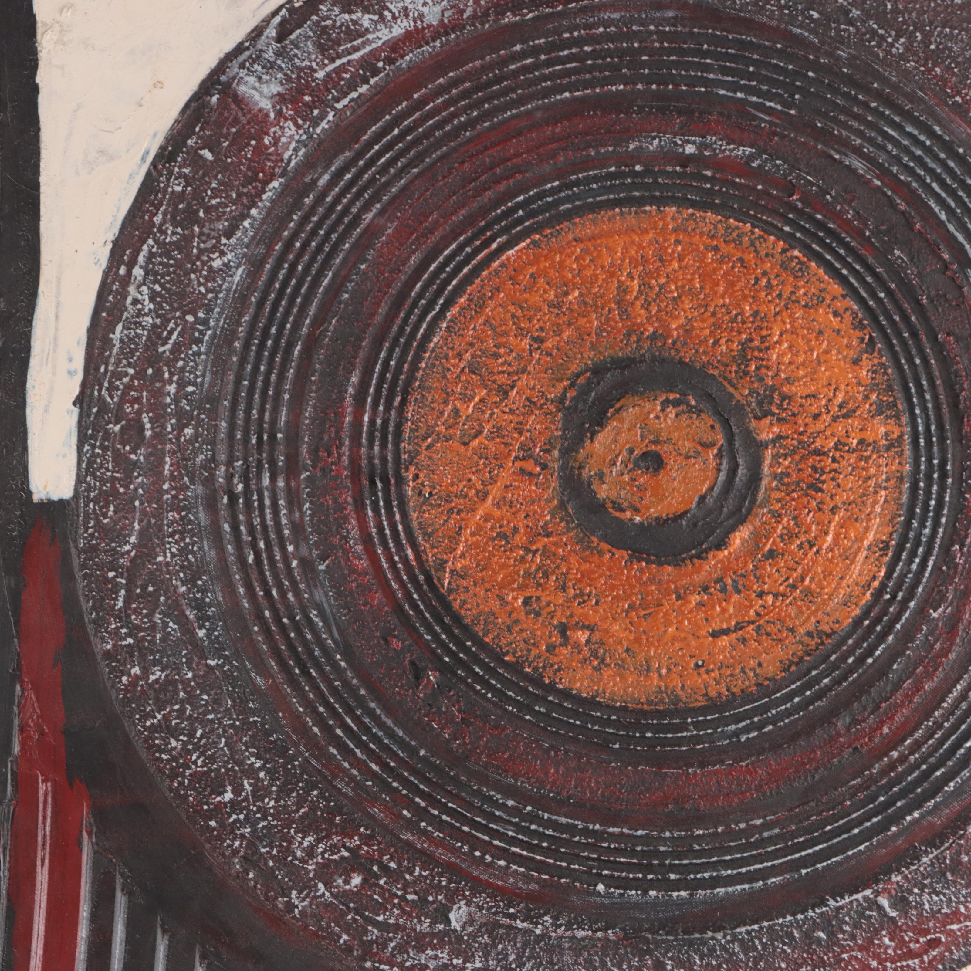 Abstract Geometric Mixed Media Painting