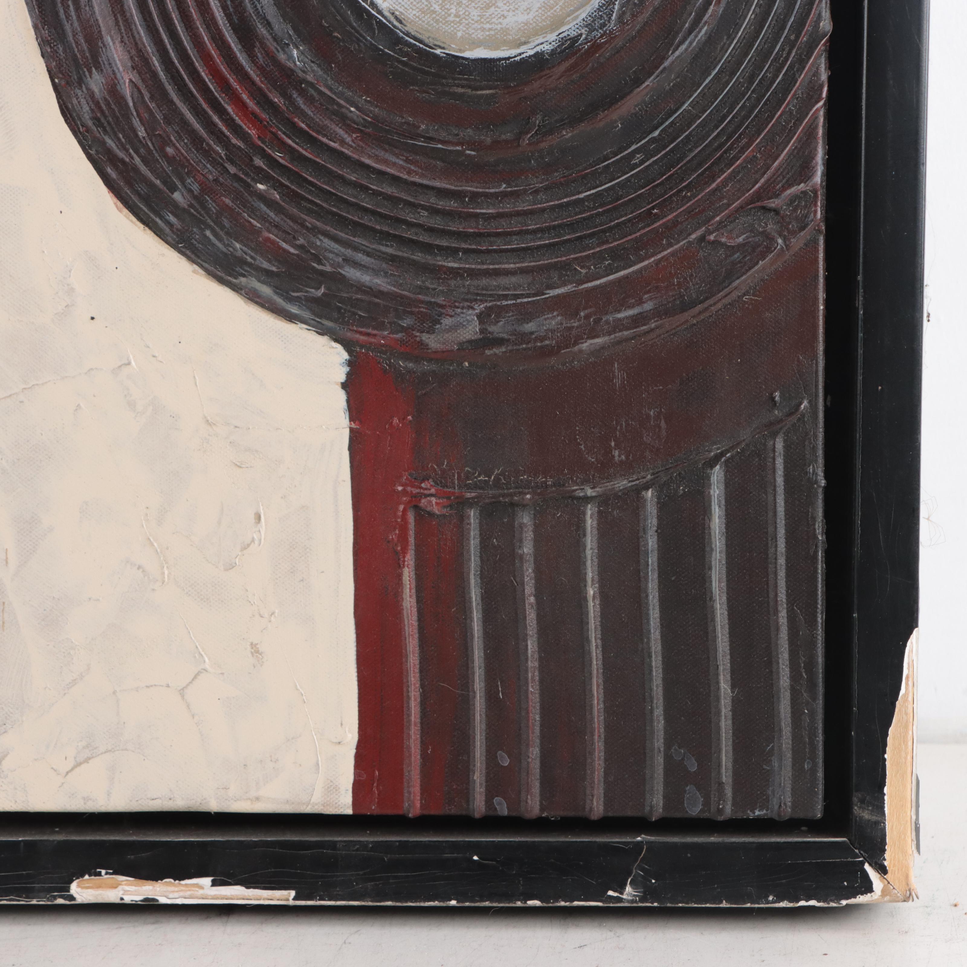 Abstract Geometric Mixed Media Painting