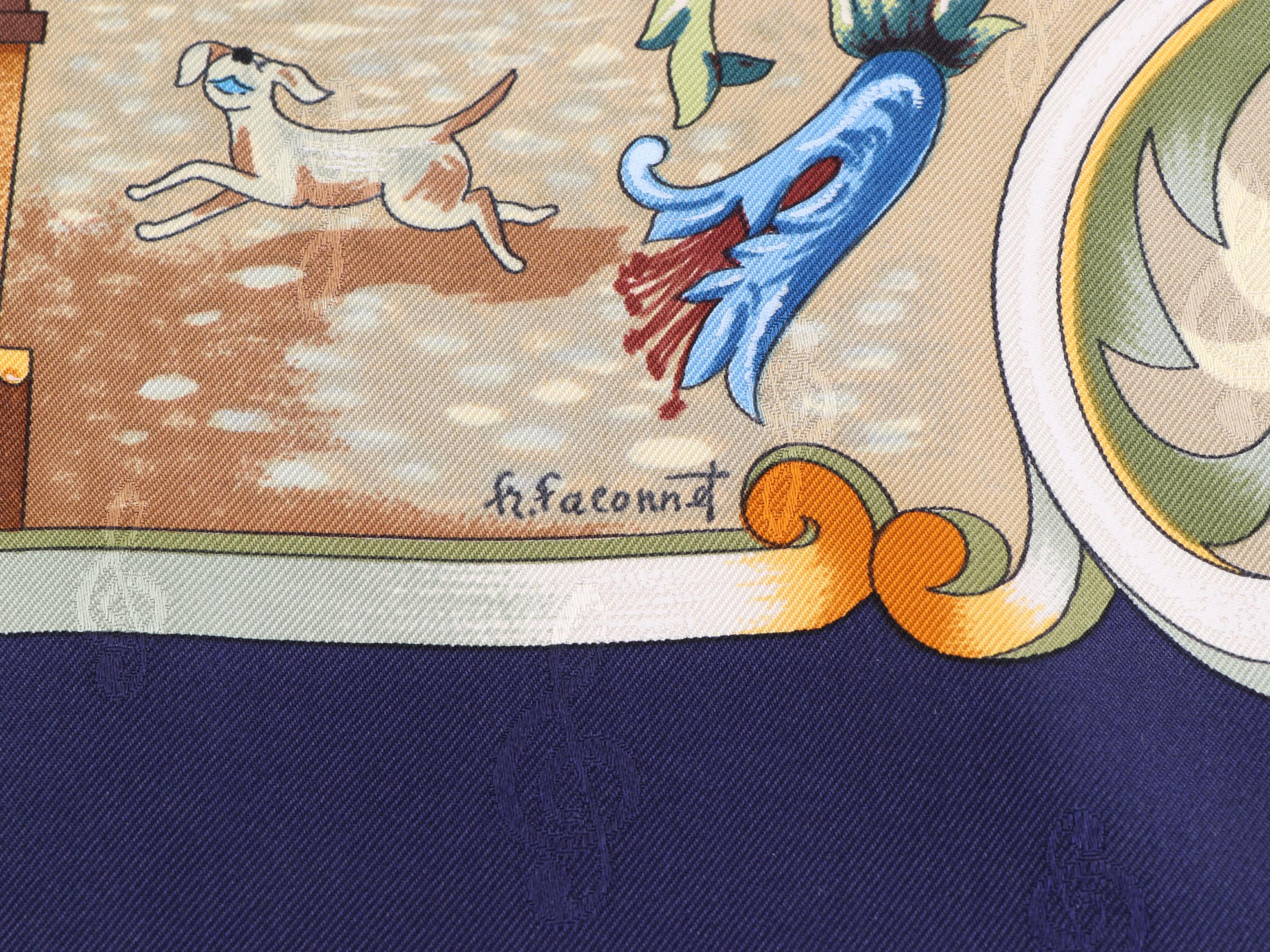 Hermès ''Orgauphone'' Scarf 90 in Silk Twill Jacquard with Box