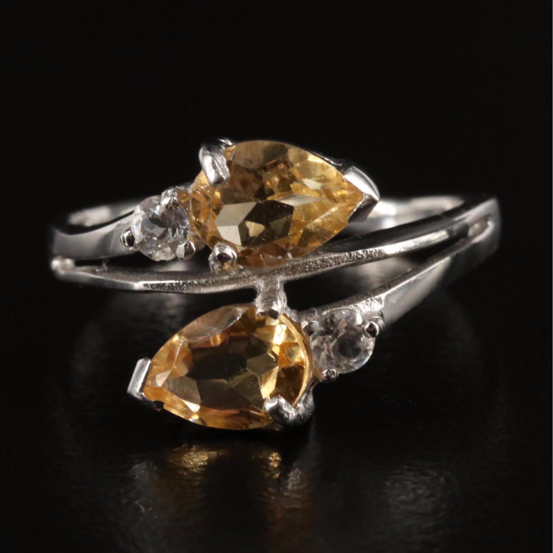 Sterling Citrine and White Topaz Ring