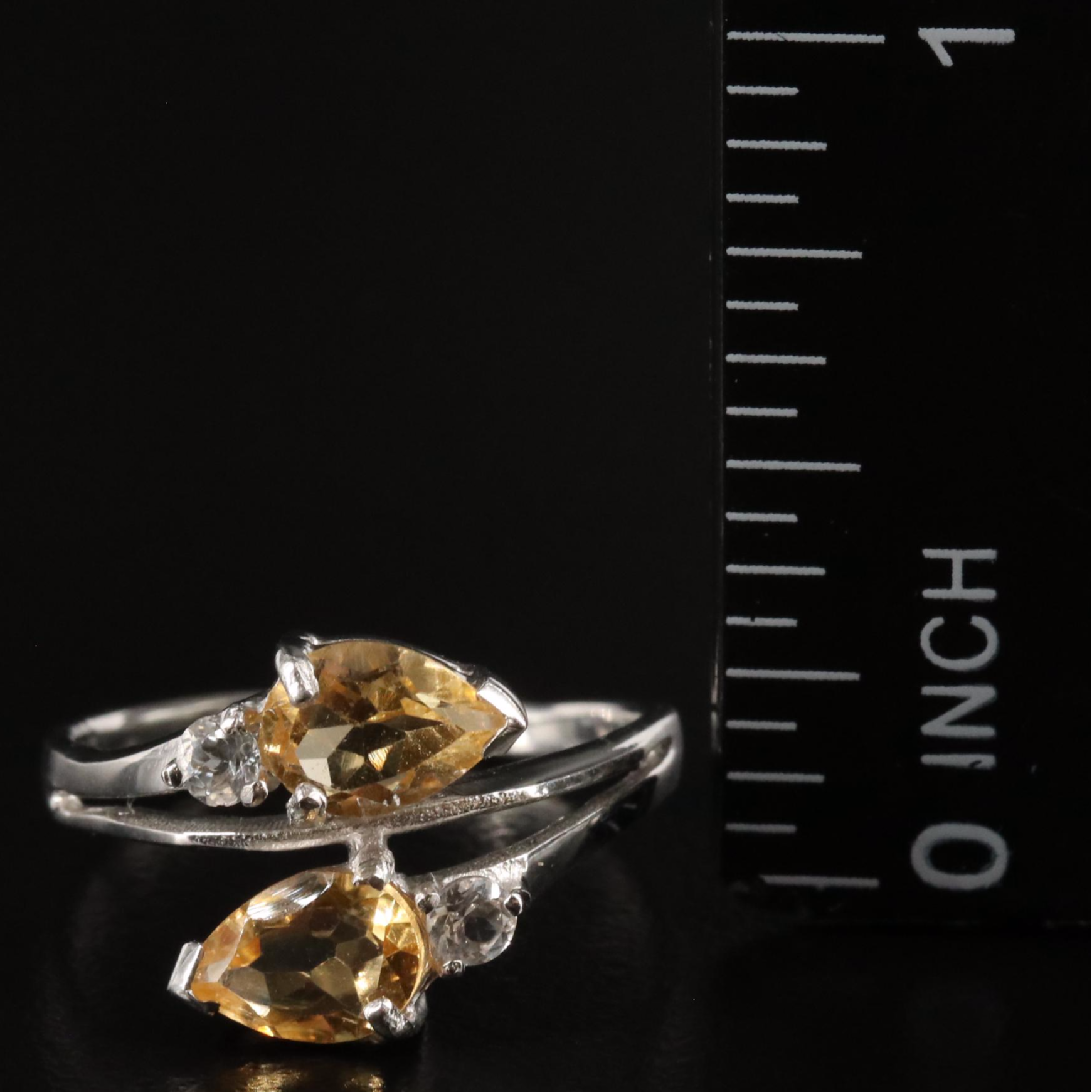 Sterling Citrine and White Topaz Ring