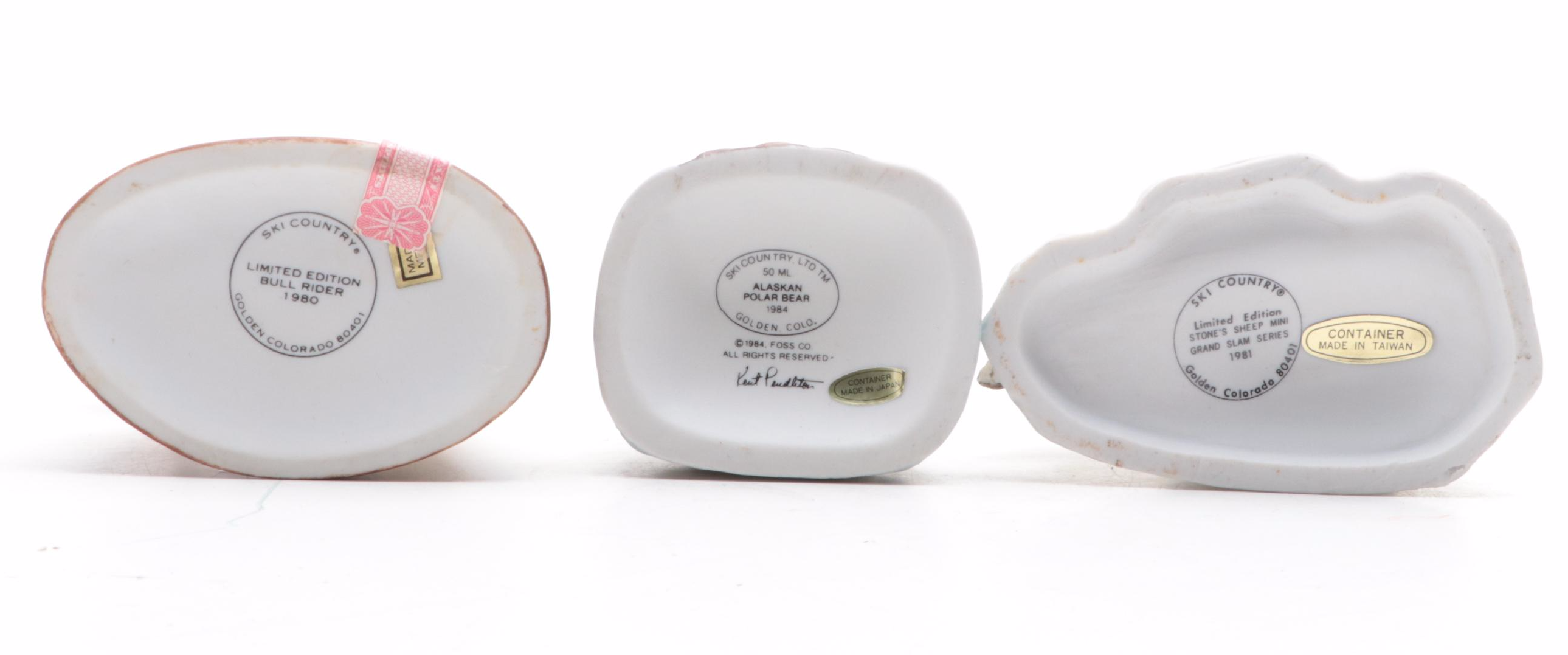 Ski Country "Gray Fox with Butterfly" and Other Animal Shaped Decanters