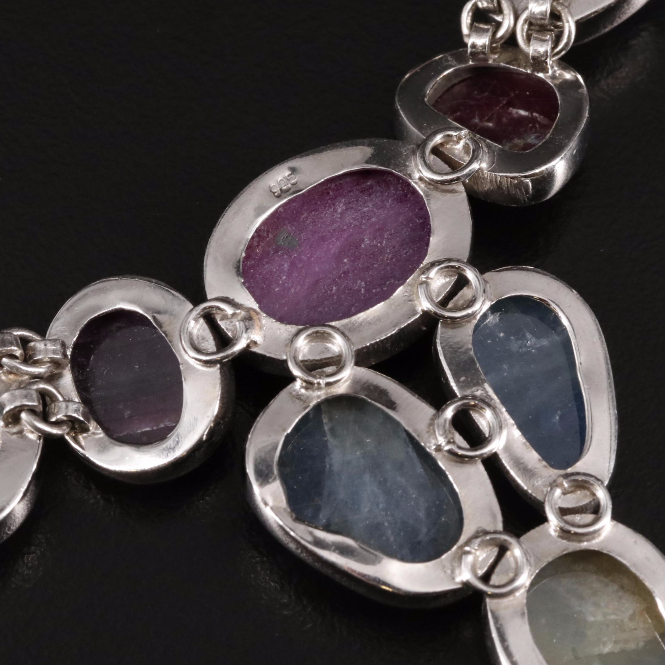 Sterling Sapphire and Ruby Necklace