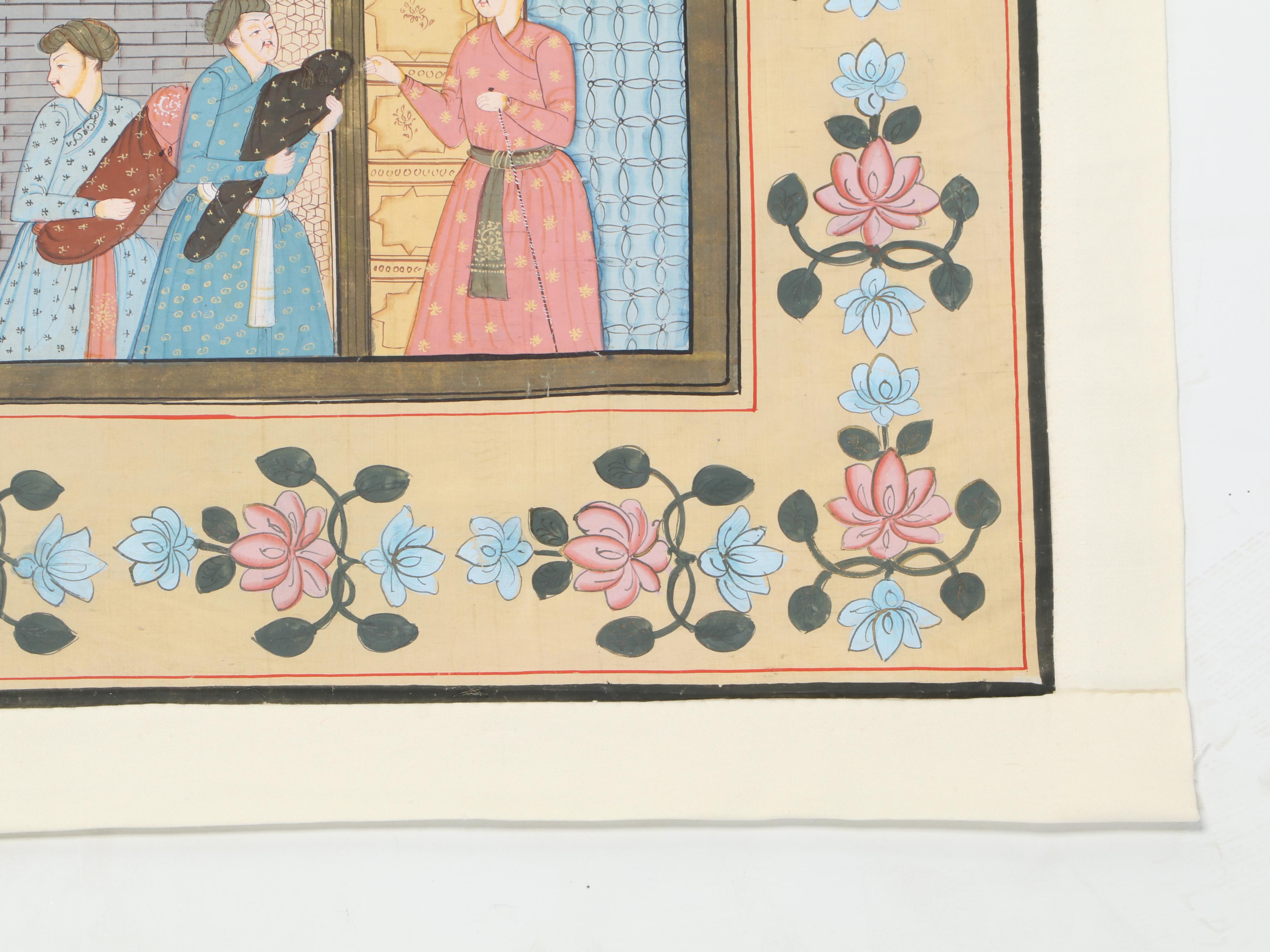 Indian Mughal-Style Gouache Painting