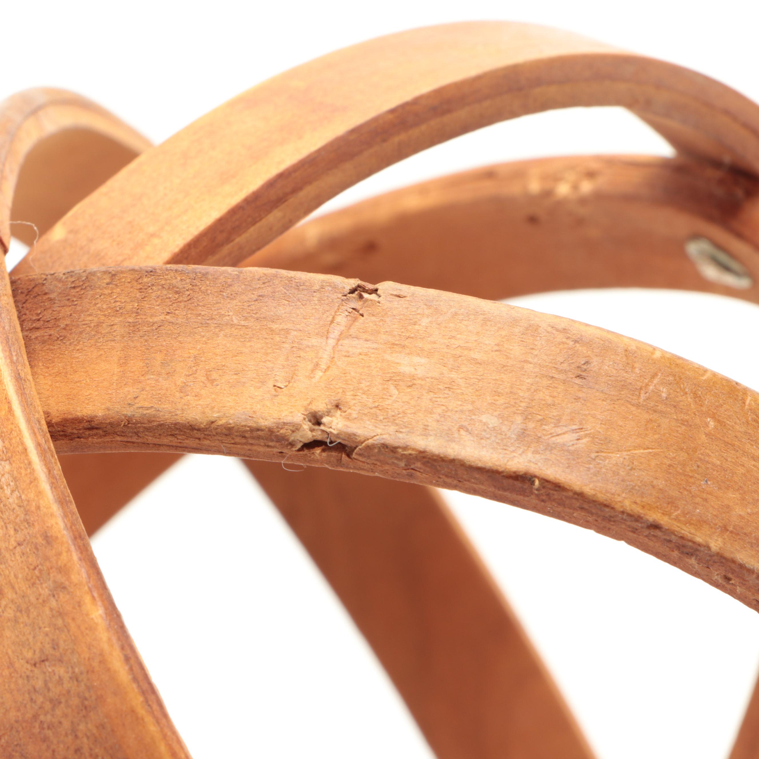Gilt Metal Wire Bicycle Bookends with Banded Wood Spheres and Wall Décor