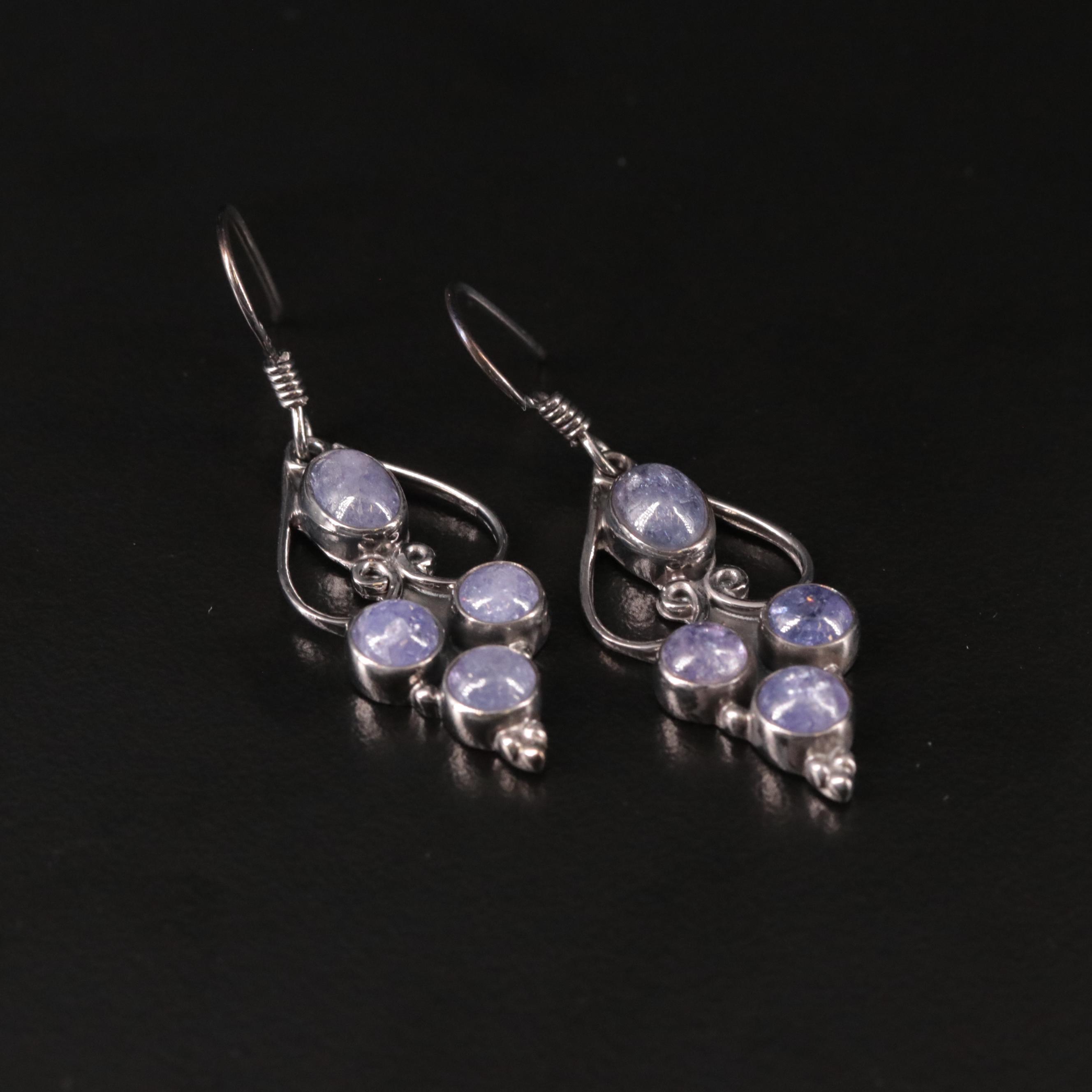 Sterling Tanzanite Drop Earrings