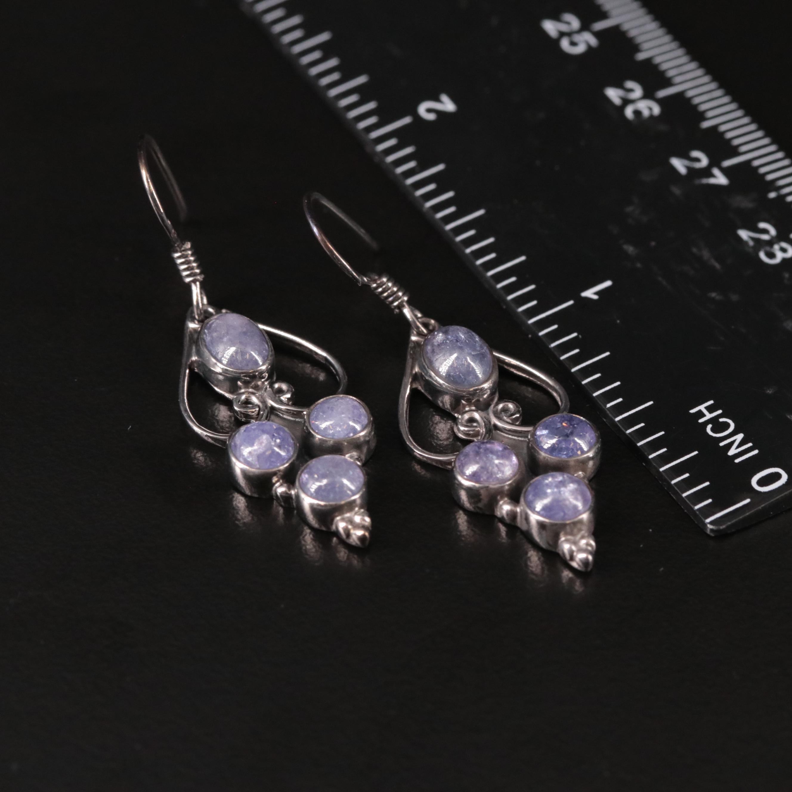 Sterling Tanzanite Drop Earrings
