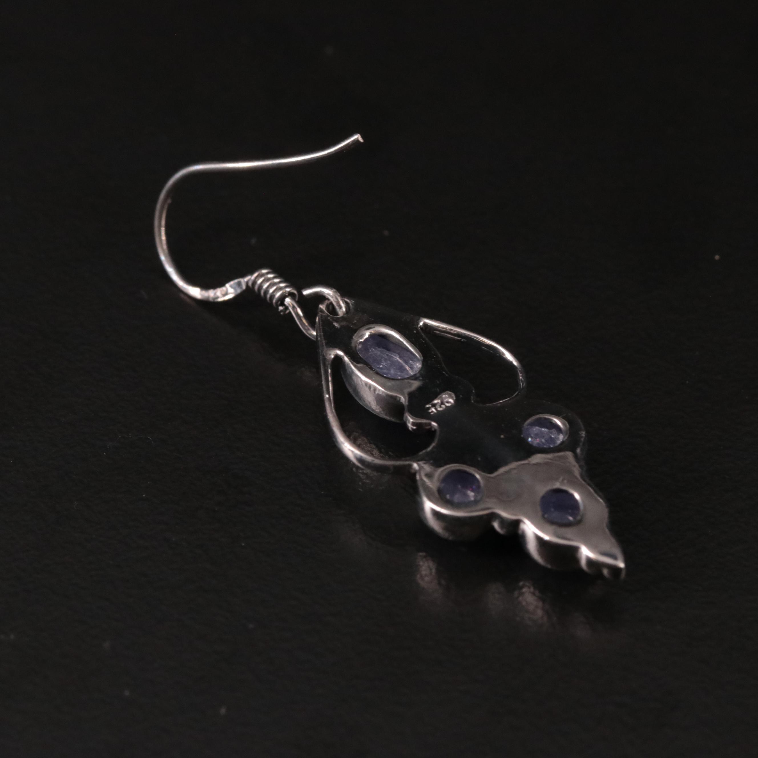 Sterling Tanzanite Drop Earrings