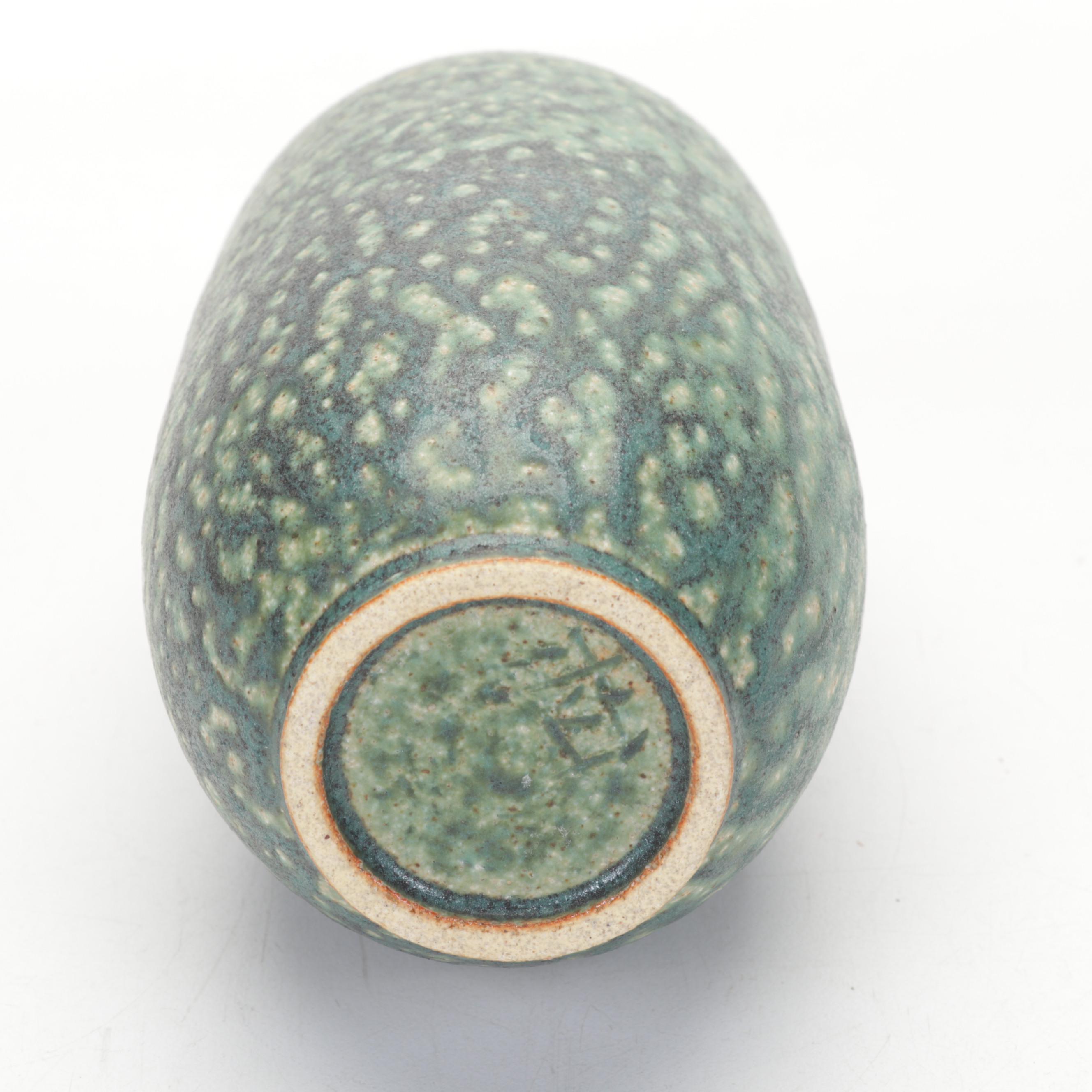 Thomas Arakawa Arts and Crafts Style Vase with Louise Miller Drip Glaze Vase