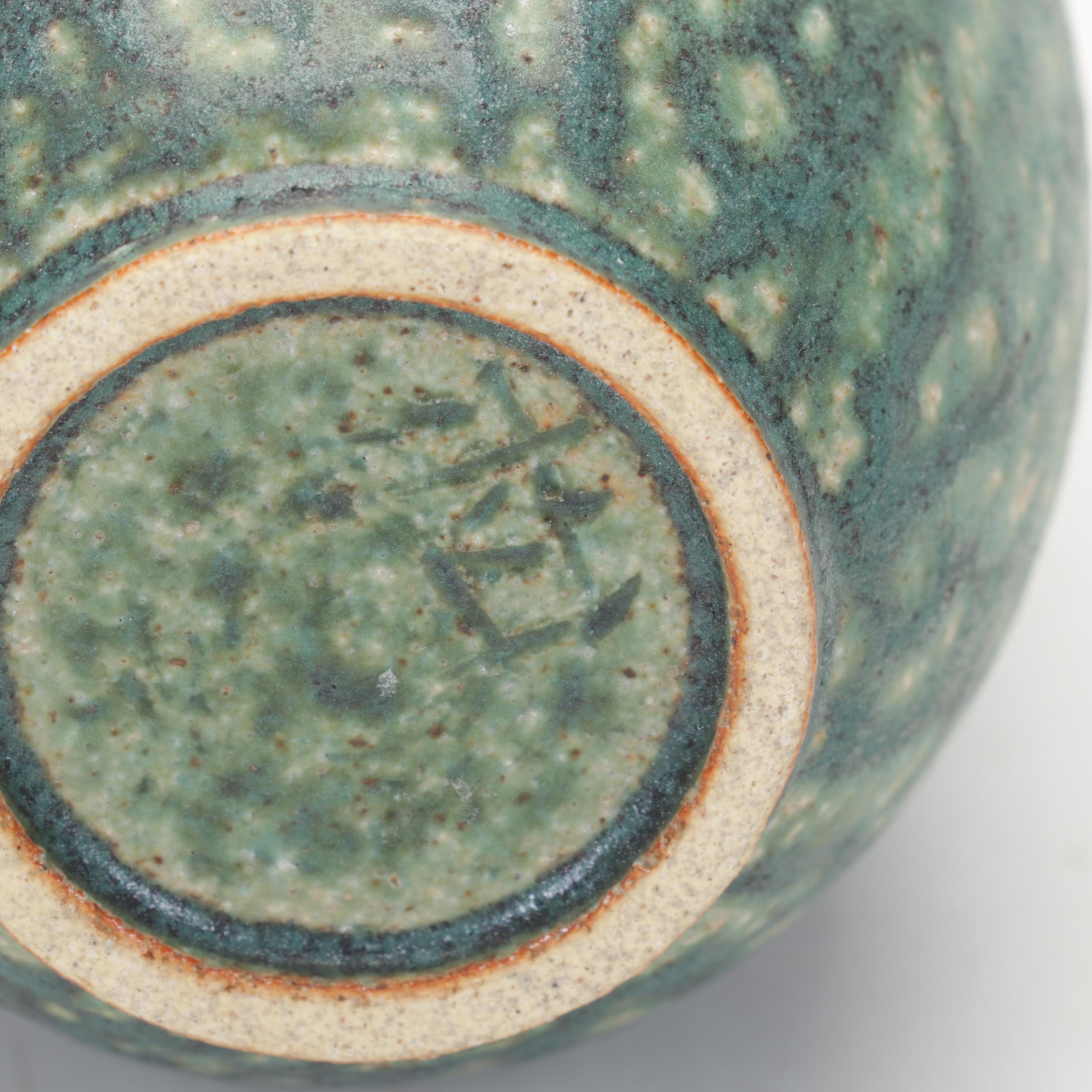 Thomas Arakawa Arts and Crafts Style Vase with Louise Miller Drip Glaze Vase