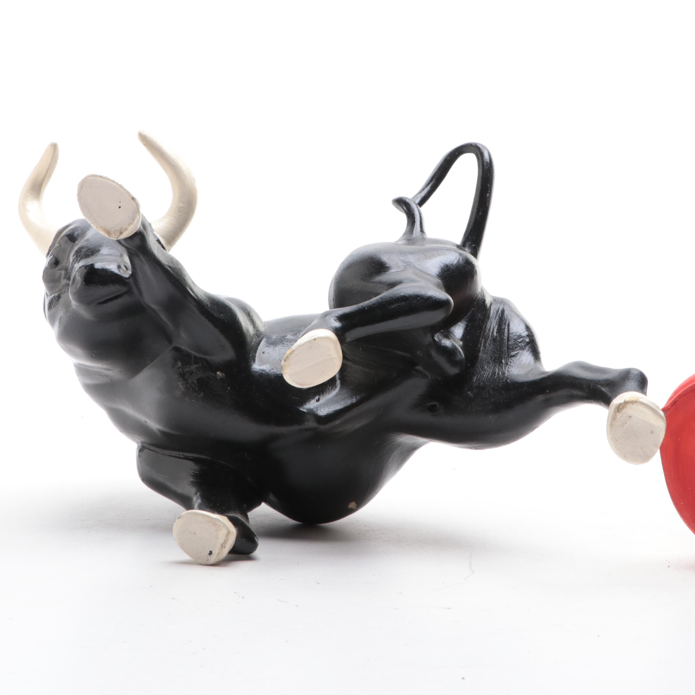 Ceramic Matador and Bull Figurines, Mid to Late 20th Century