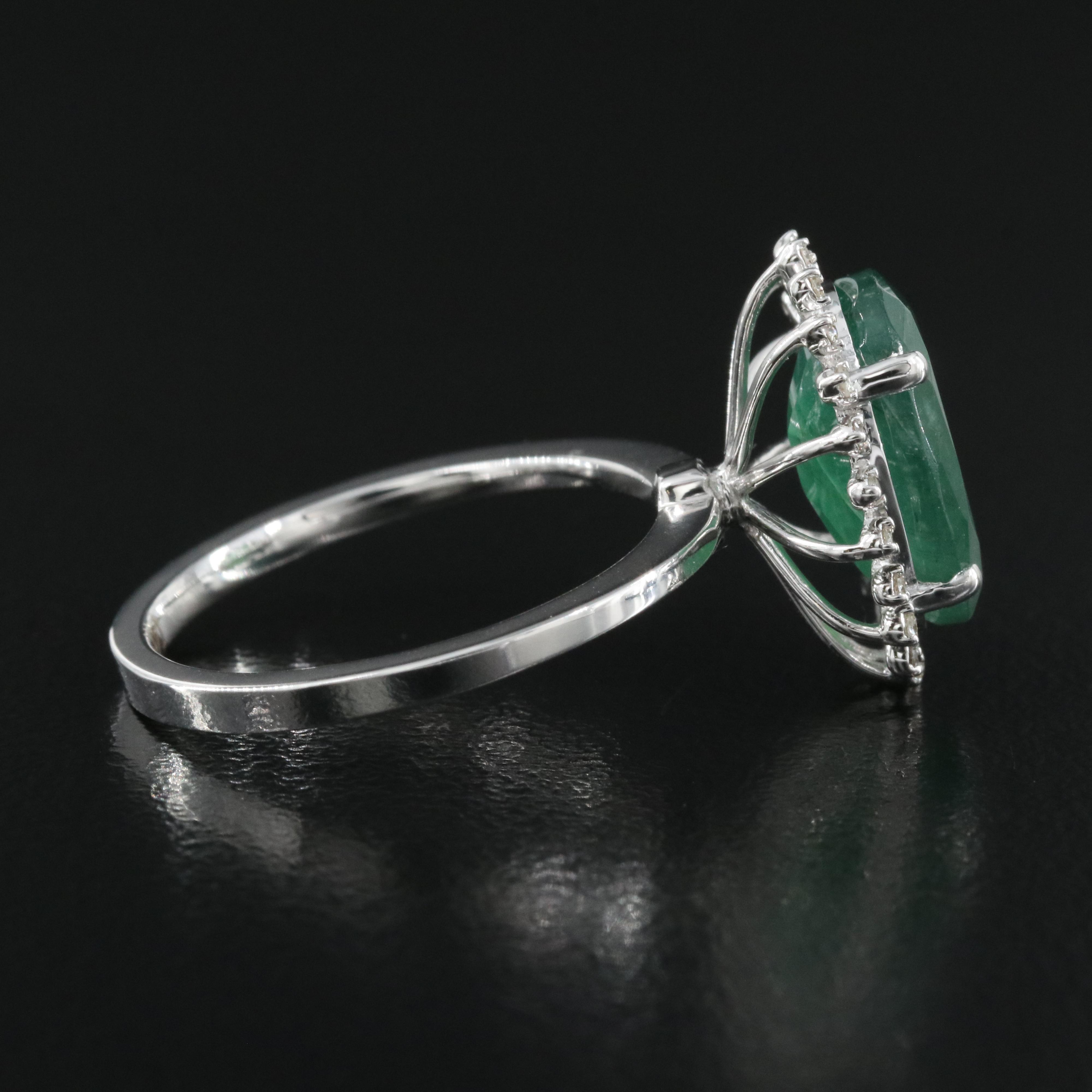 14K 3.74 CT Emerald and Diamond Ring