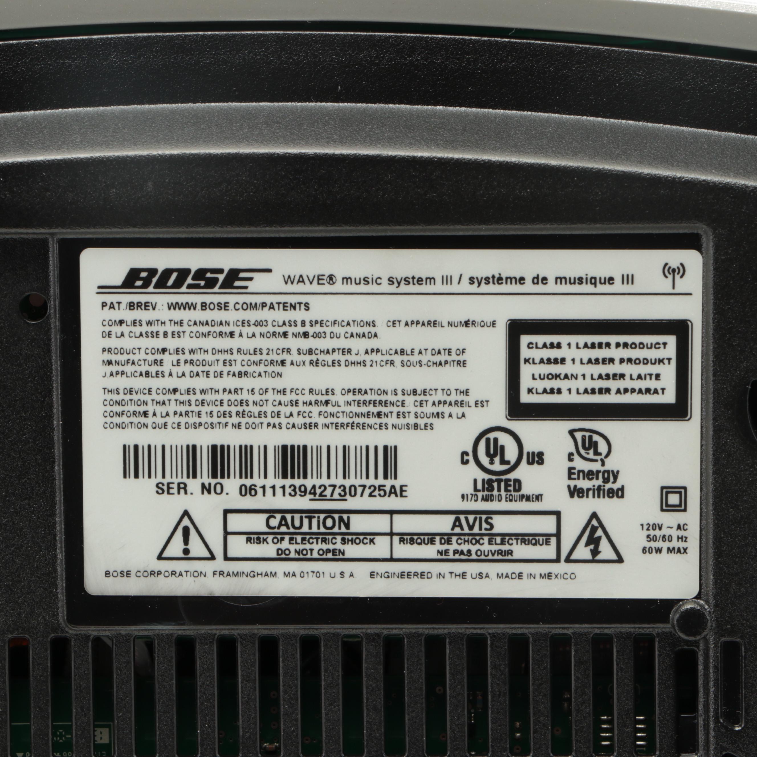 Bose Wave Music System III and SoundTouch Pedestal with Remote