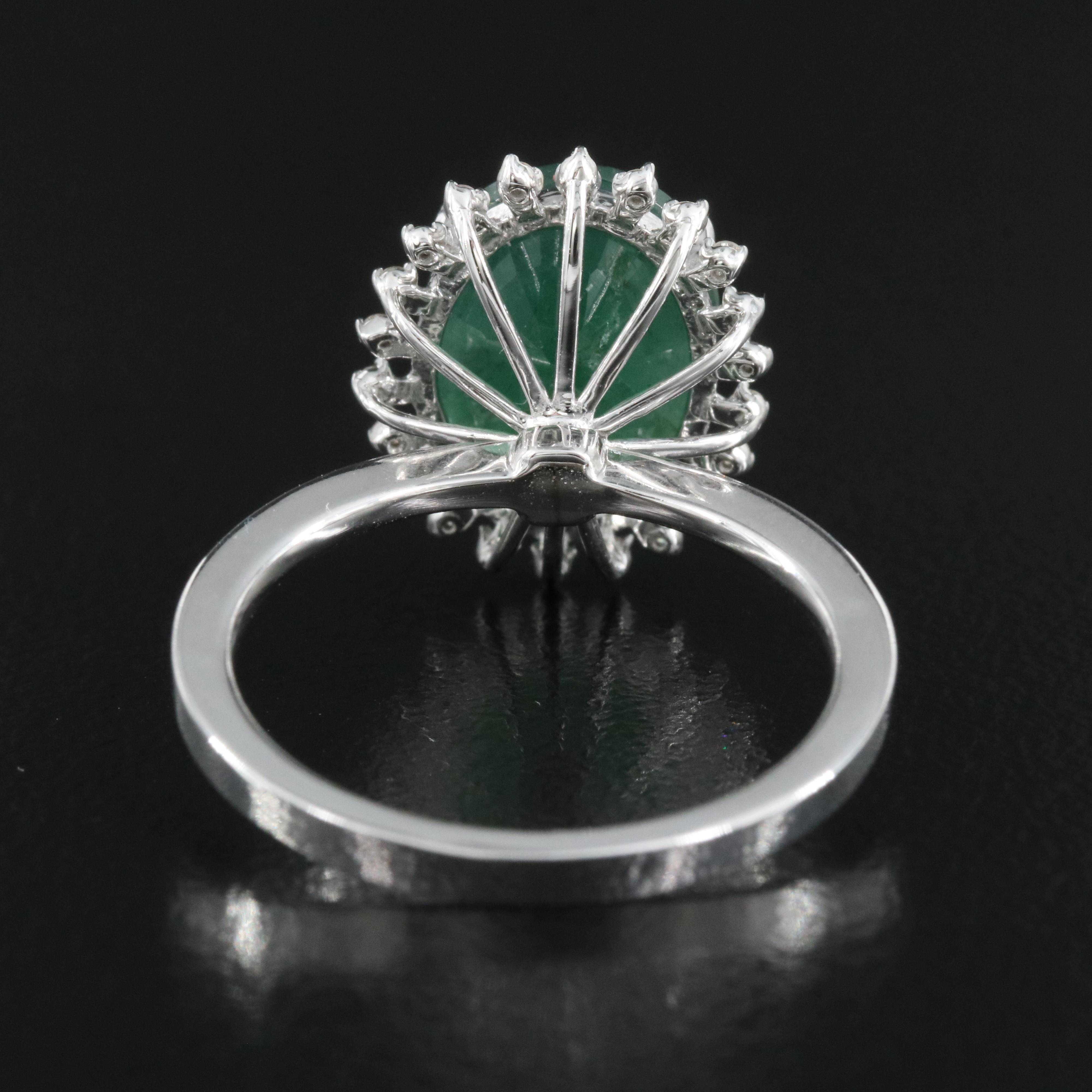 14K 3.74 CT Emerald and Diamond Ring