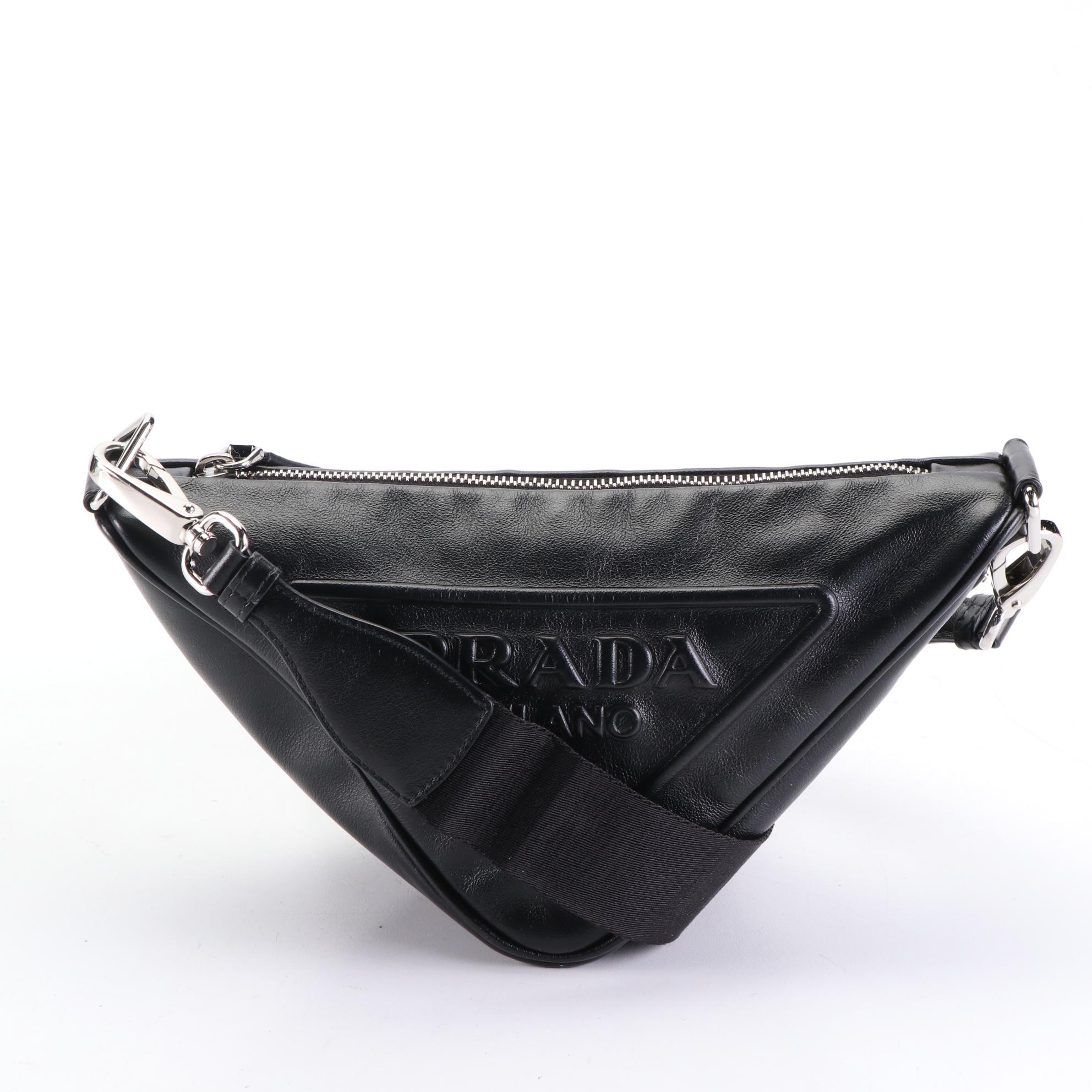 Prada Triangle Bag in Leather with Detachable Pouch