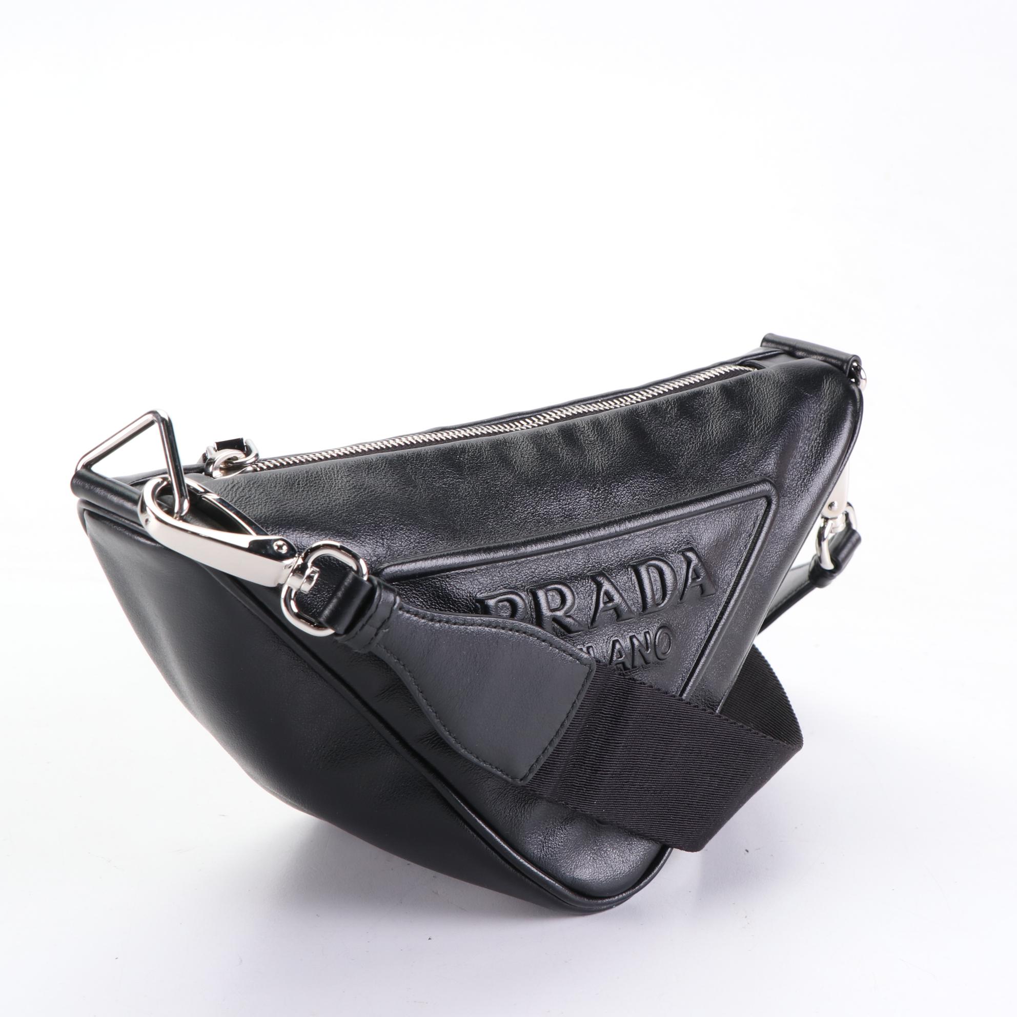 Prada Triangle Bag in Leather with Detachable Pouch