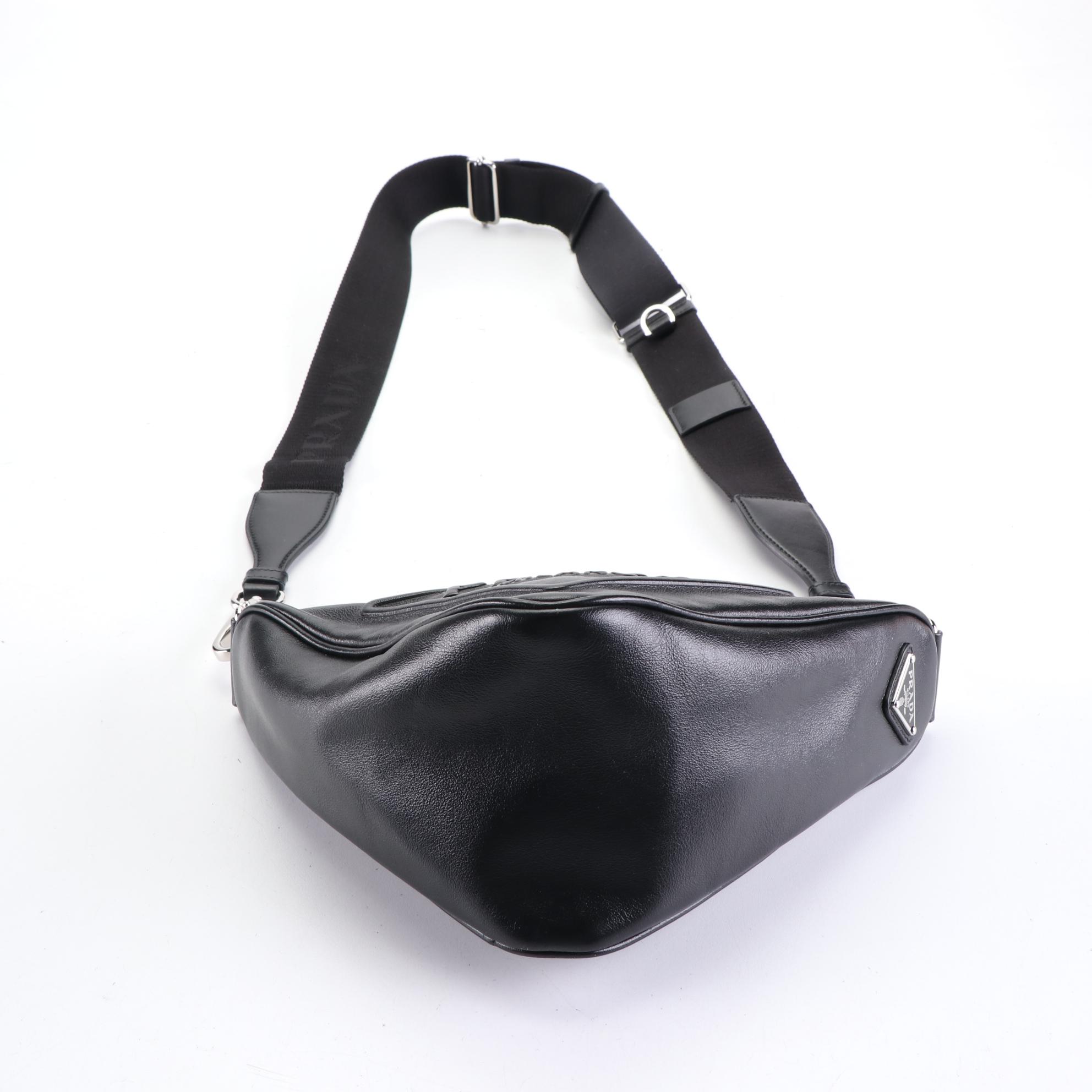 Prada Triangle Bag in Leather with Detachable Pouch