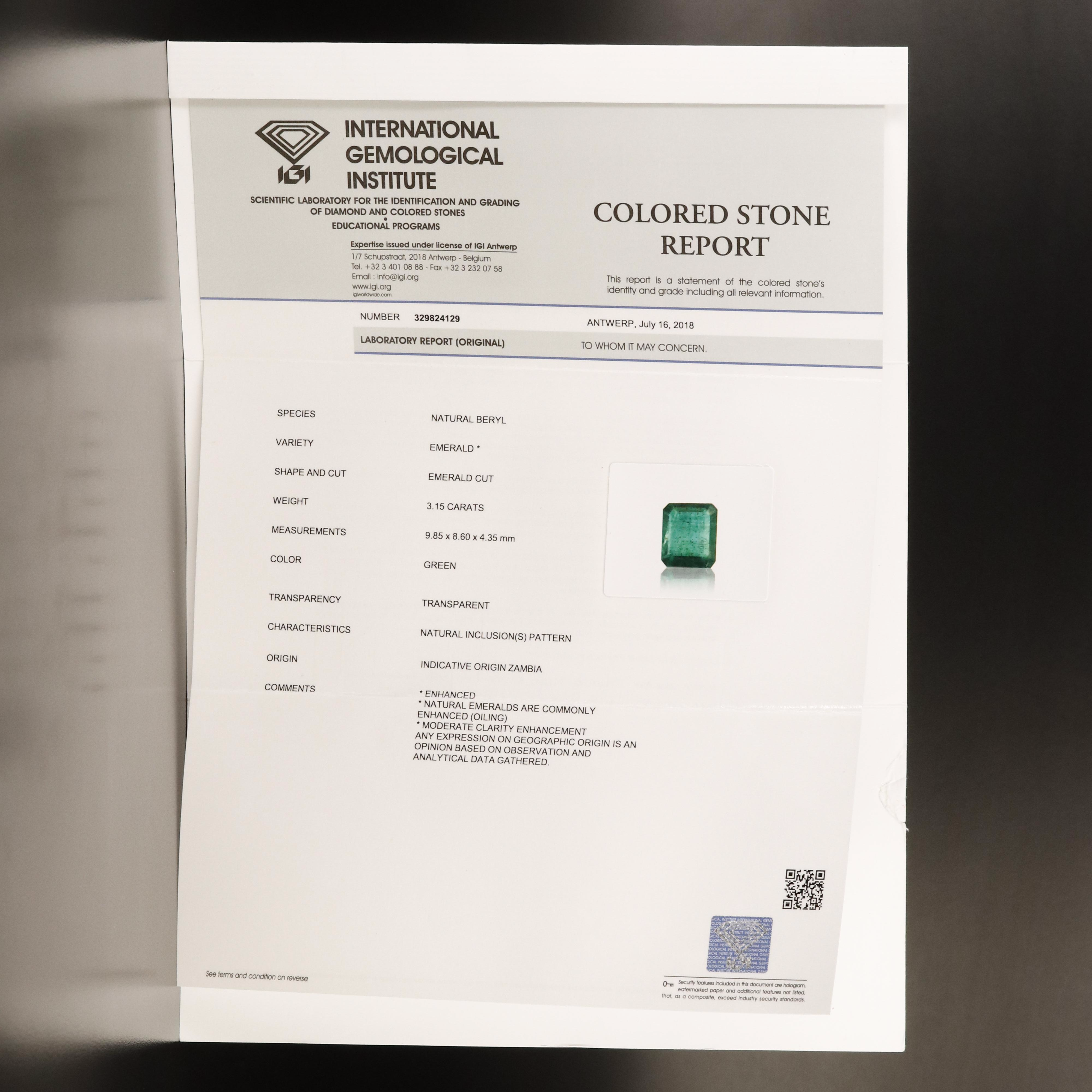 18K 4.95 CTW Ring with IGI Report