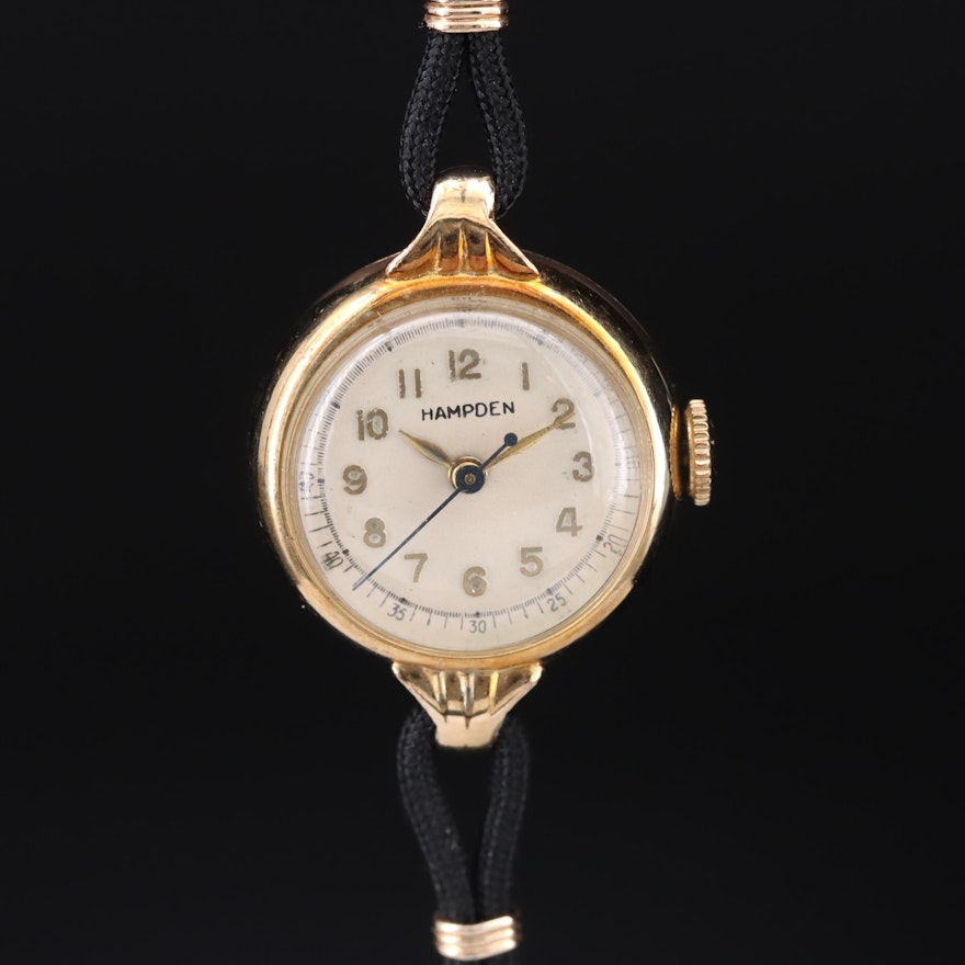 Vintage Hampden 14K Stem Wind Wristwatch