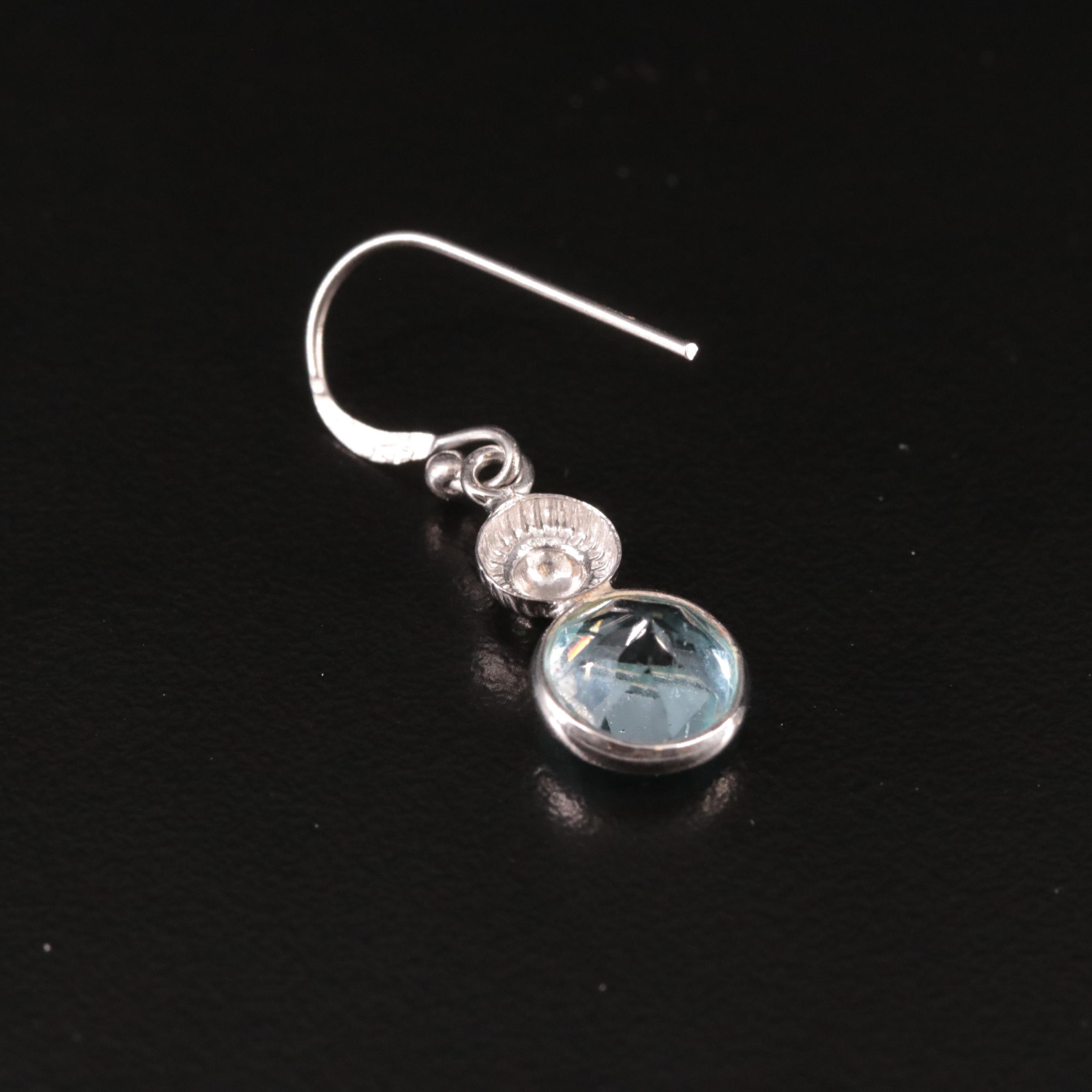 Sterling Blue Topaz Drop Earrings